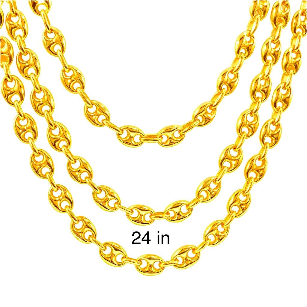 Cadena Grano de Café 7.5 mm Oro 14K