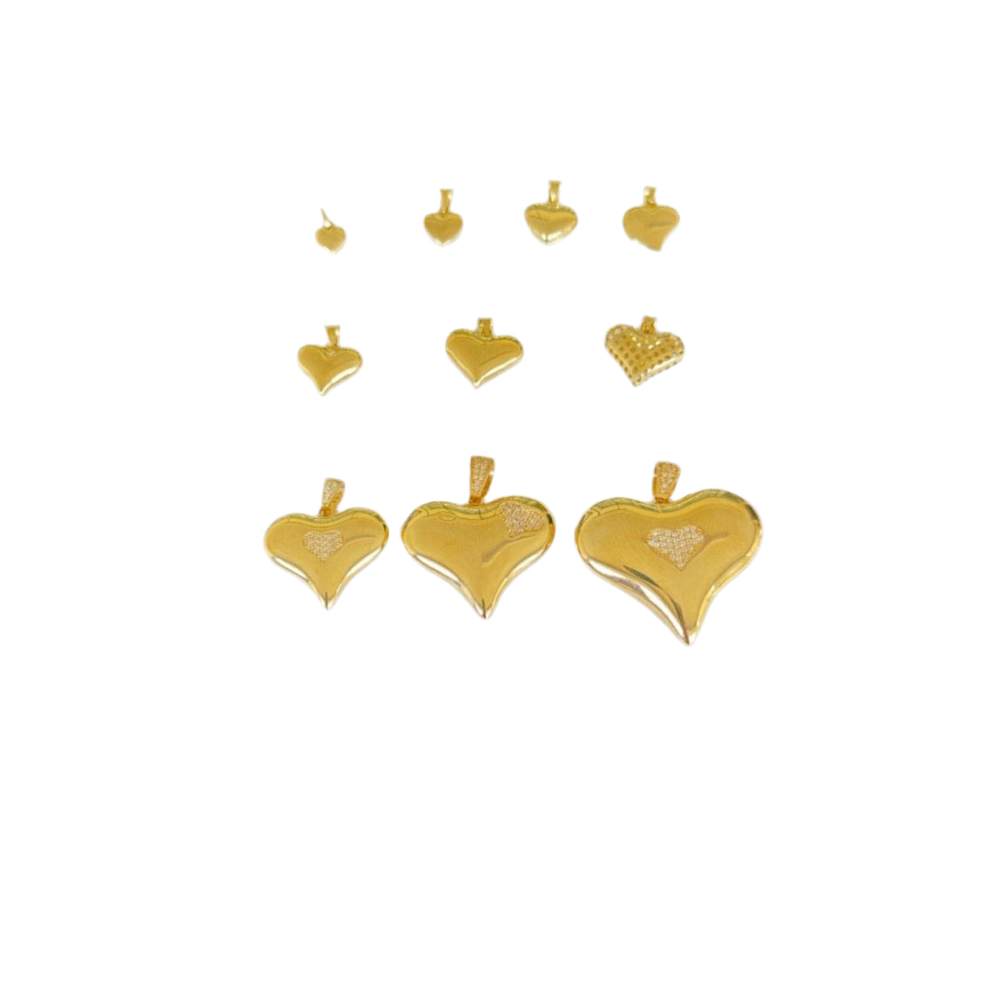 Gold heart charms