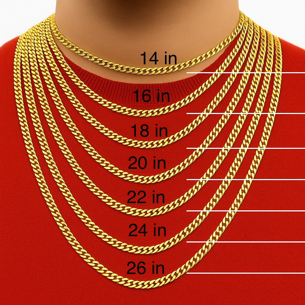 Cadena Cubana Italiana 7.1 mm Oro 14K