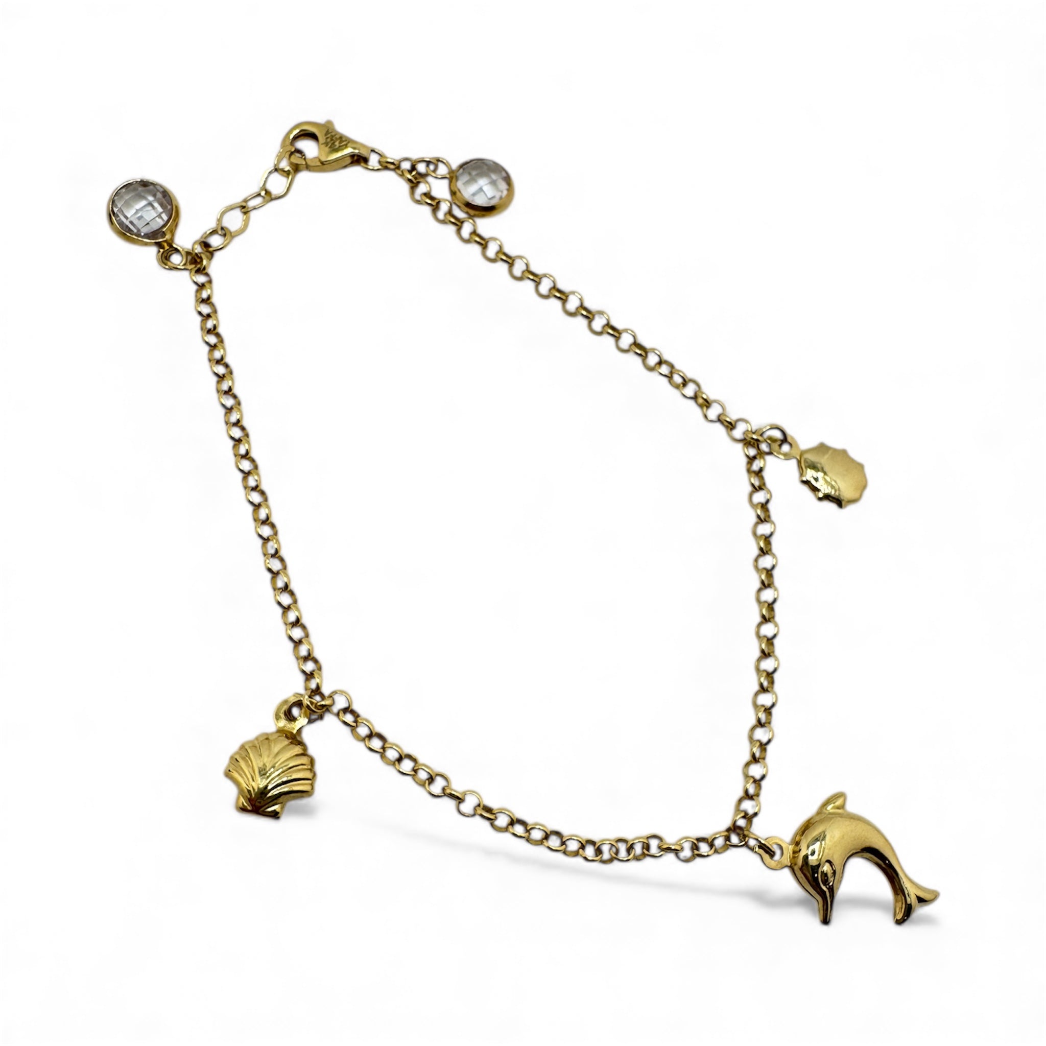 Pulsera de Oro 14K con Dijes Decorativos