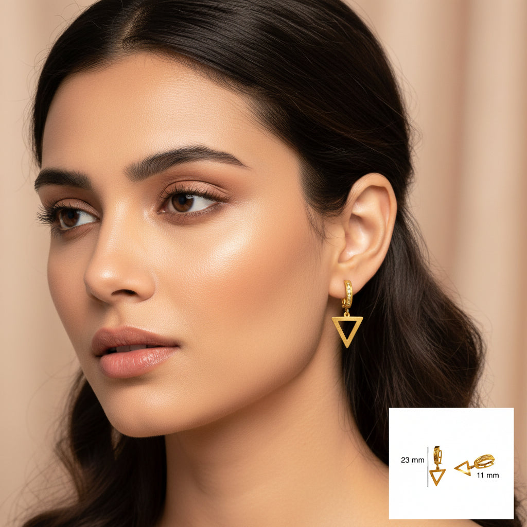 Aretes medianos huggie en oro 14K