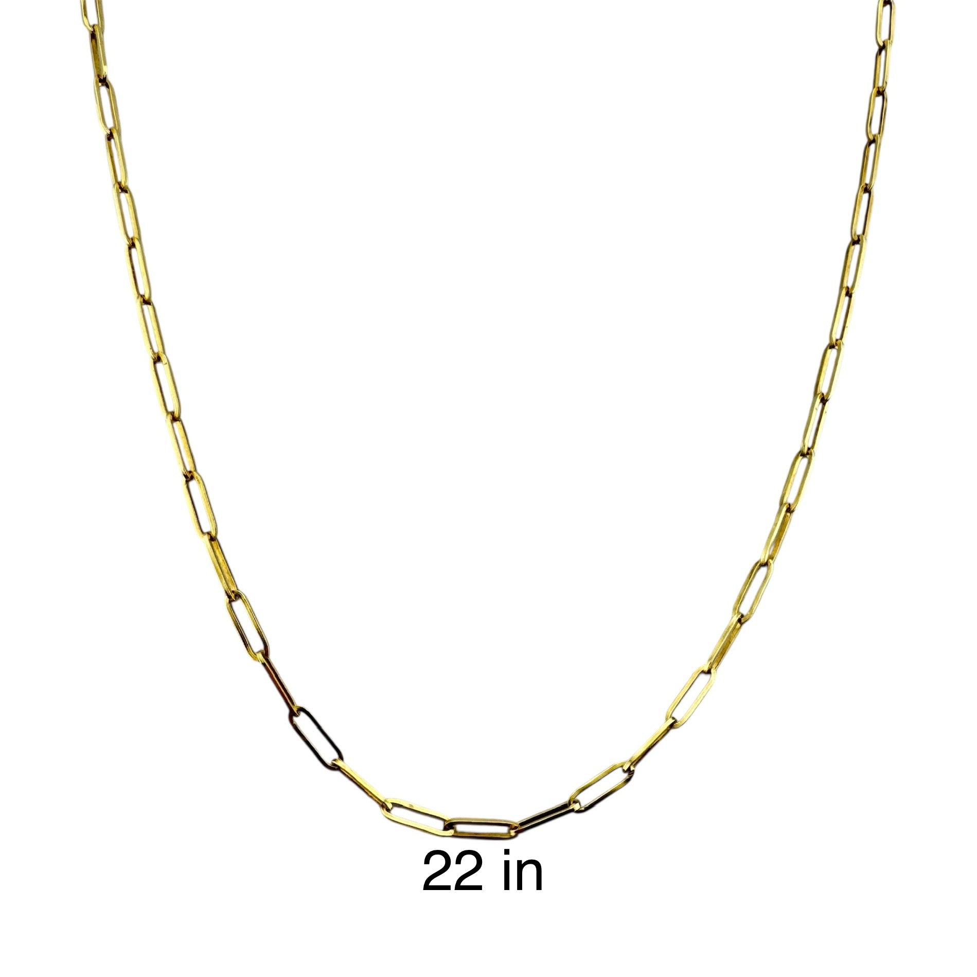 Cadena clip de papel 3 mm Oro 14K