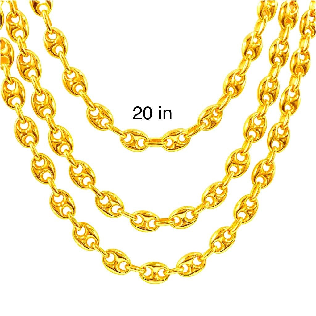 Cadena Grano de Café 7.5 mm Oro 14K