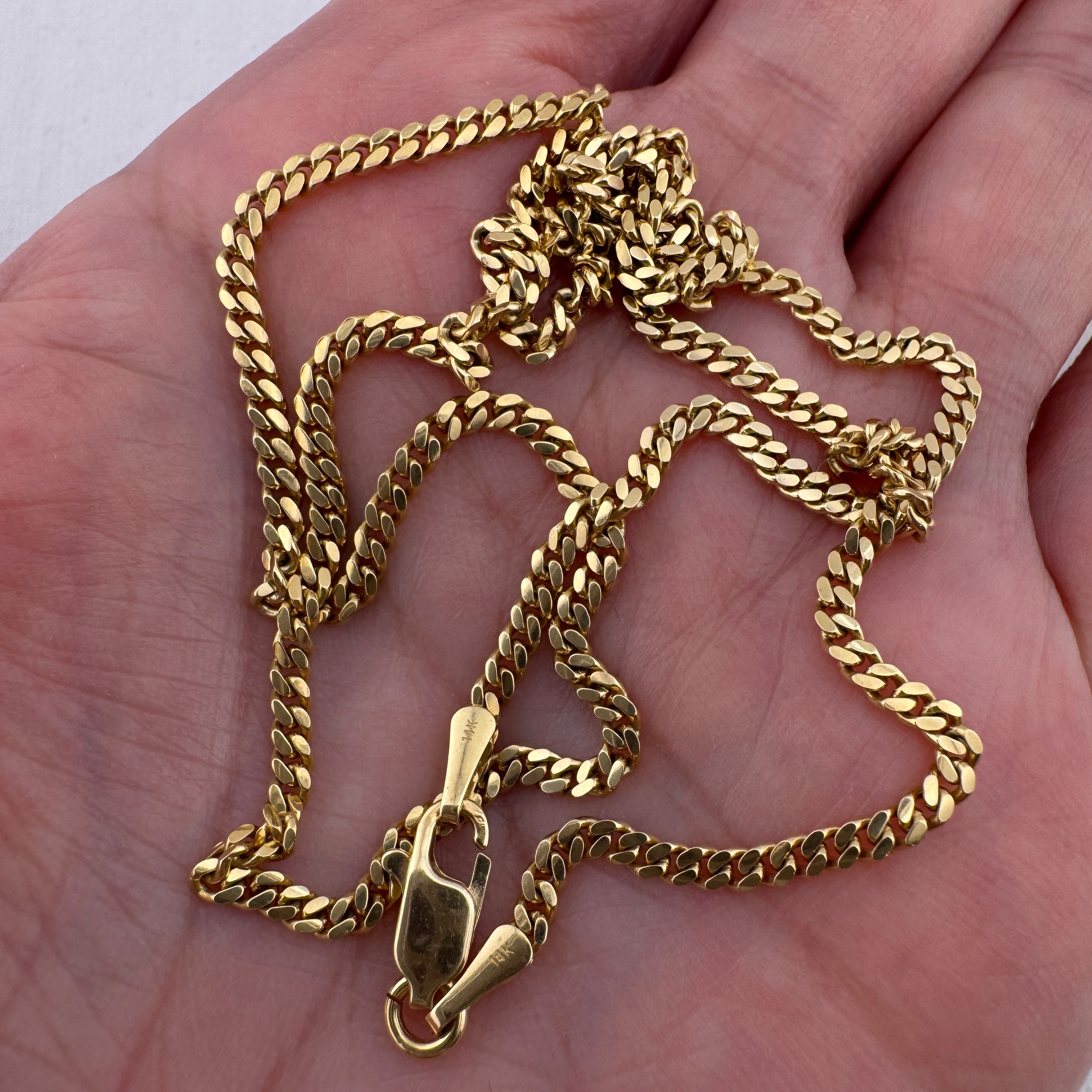 Cadena Cubana Miami 2 mm Oro 14K