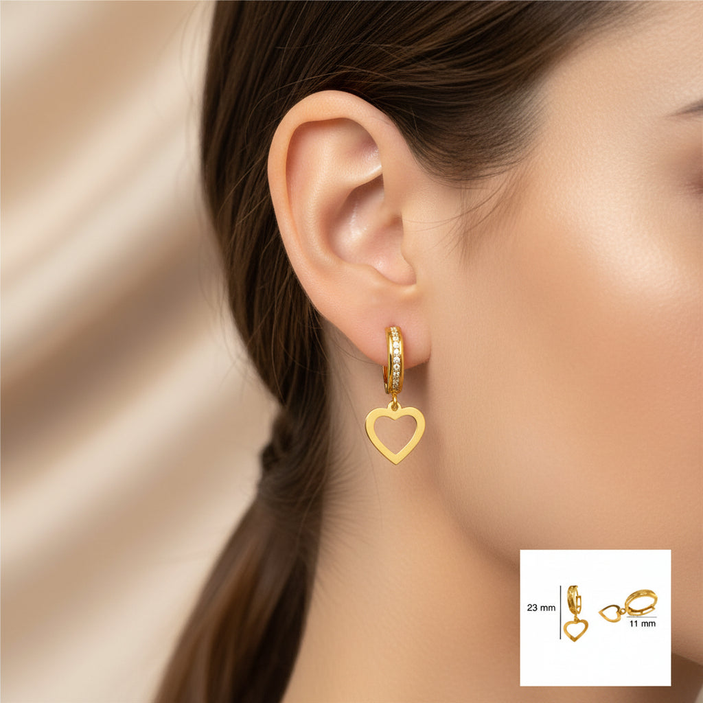 Aretes medianos huggie en oro 14K