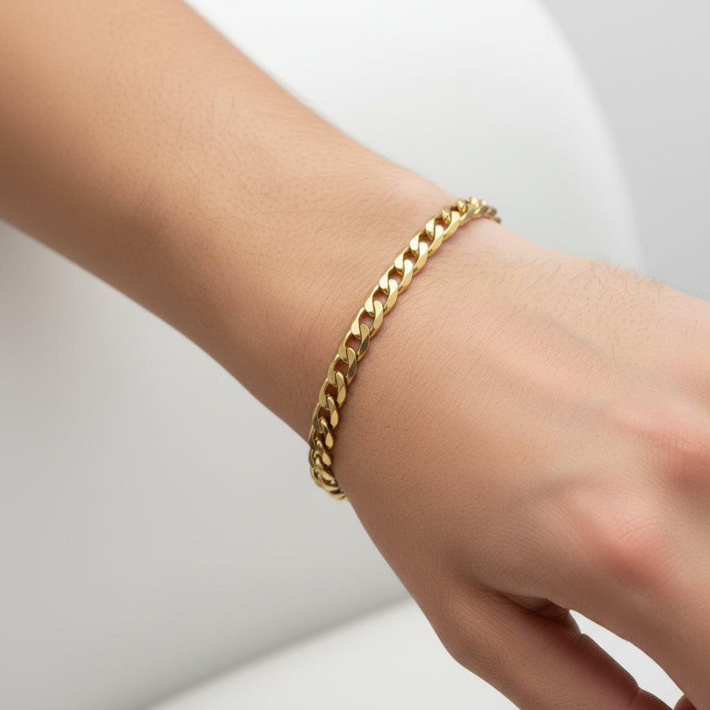 Pulsera Cadena Amoró en Oro 10 K 6.7 mm