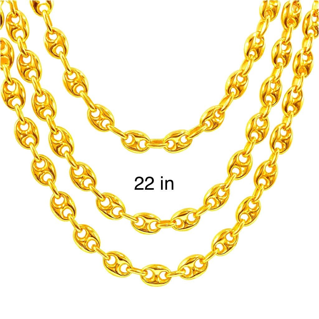 Cadena Grano de Café 7.5 mm Oro 14K