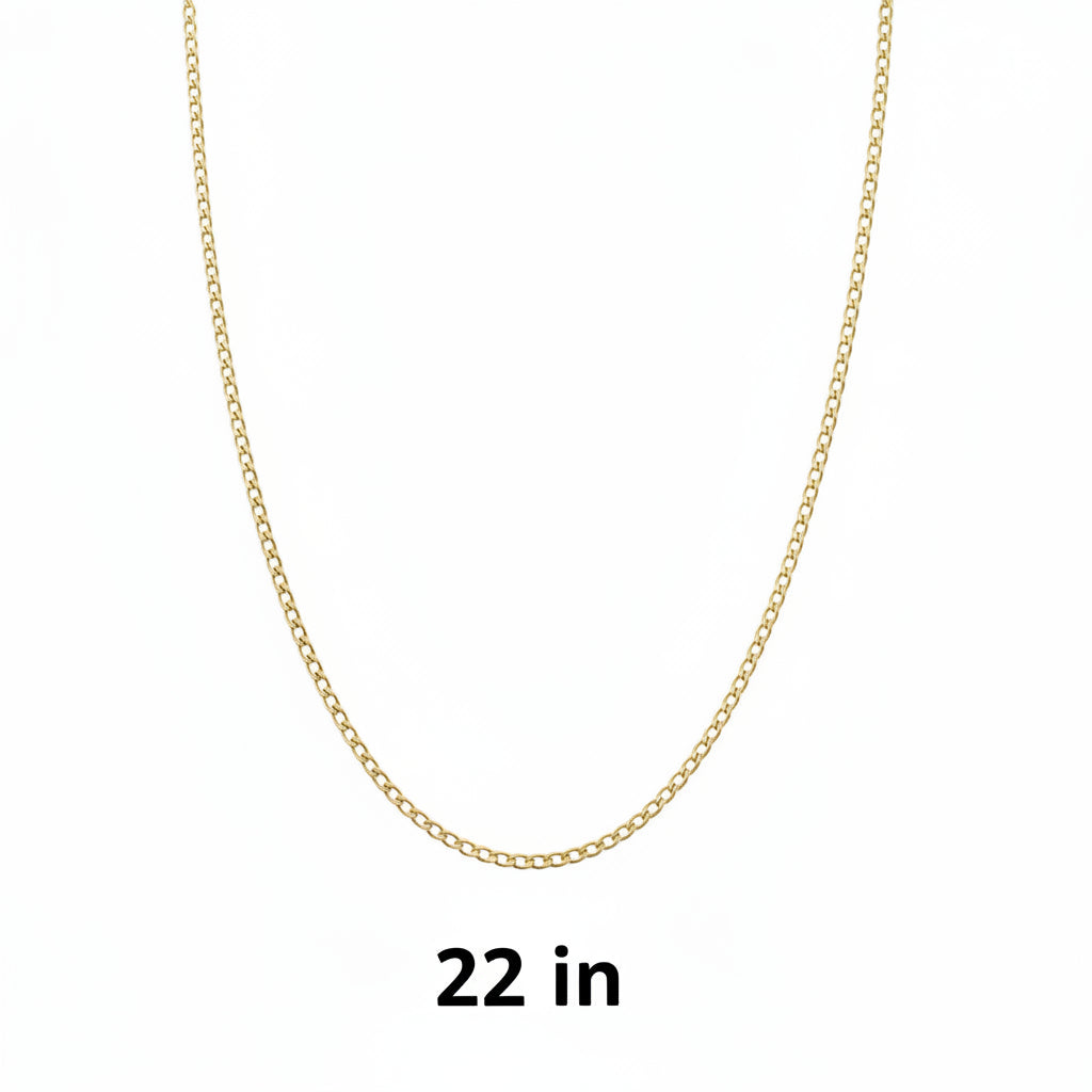 Cadena Cubano-Italiana en Oro 10K de 2.5 mm