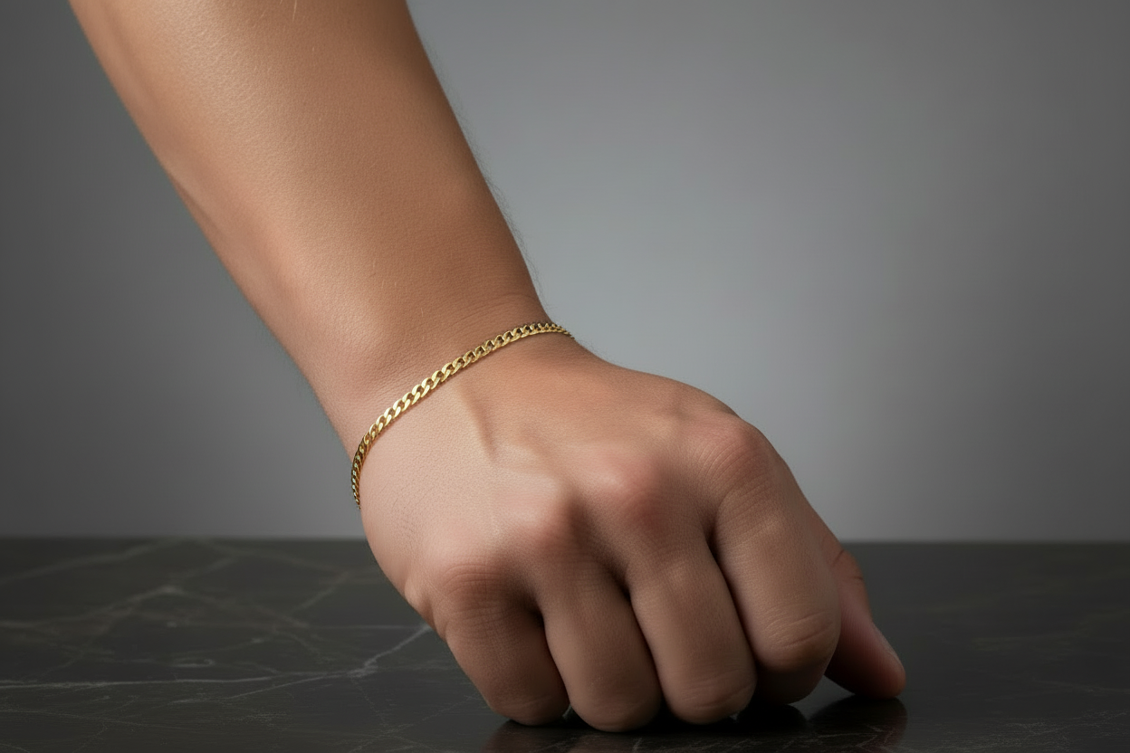 Pulsera Cadena Amoró en Oro 10K 4 mm