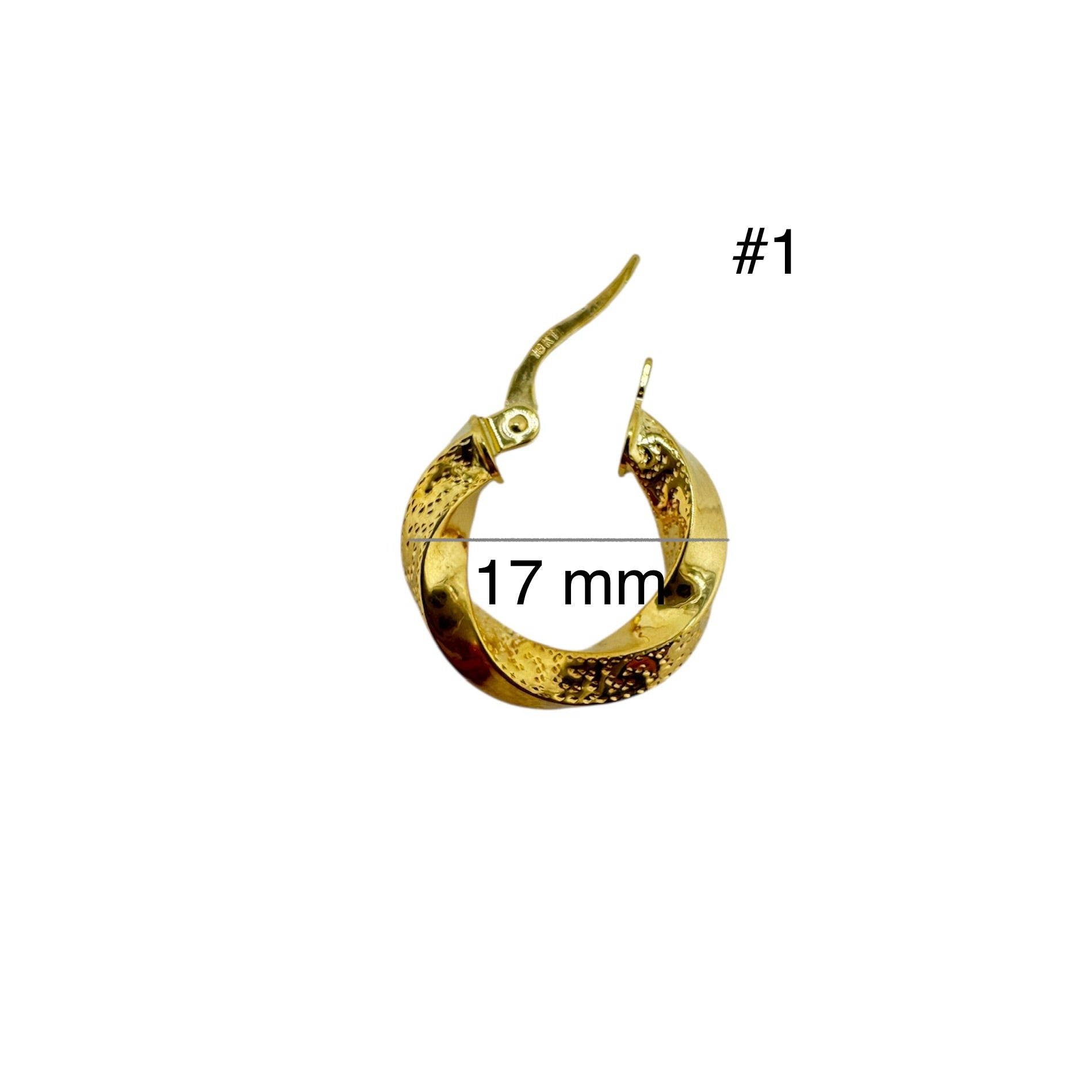 Argollas torcidas de Oro 10K – Grosor 4 mm