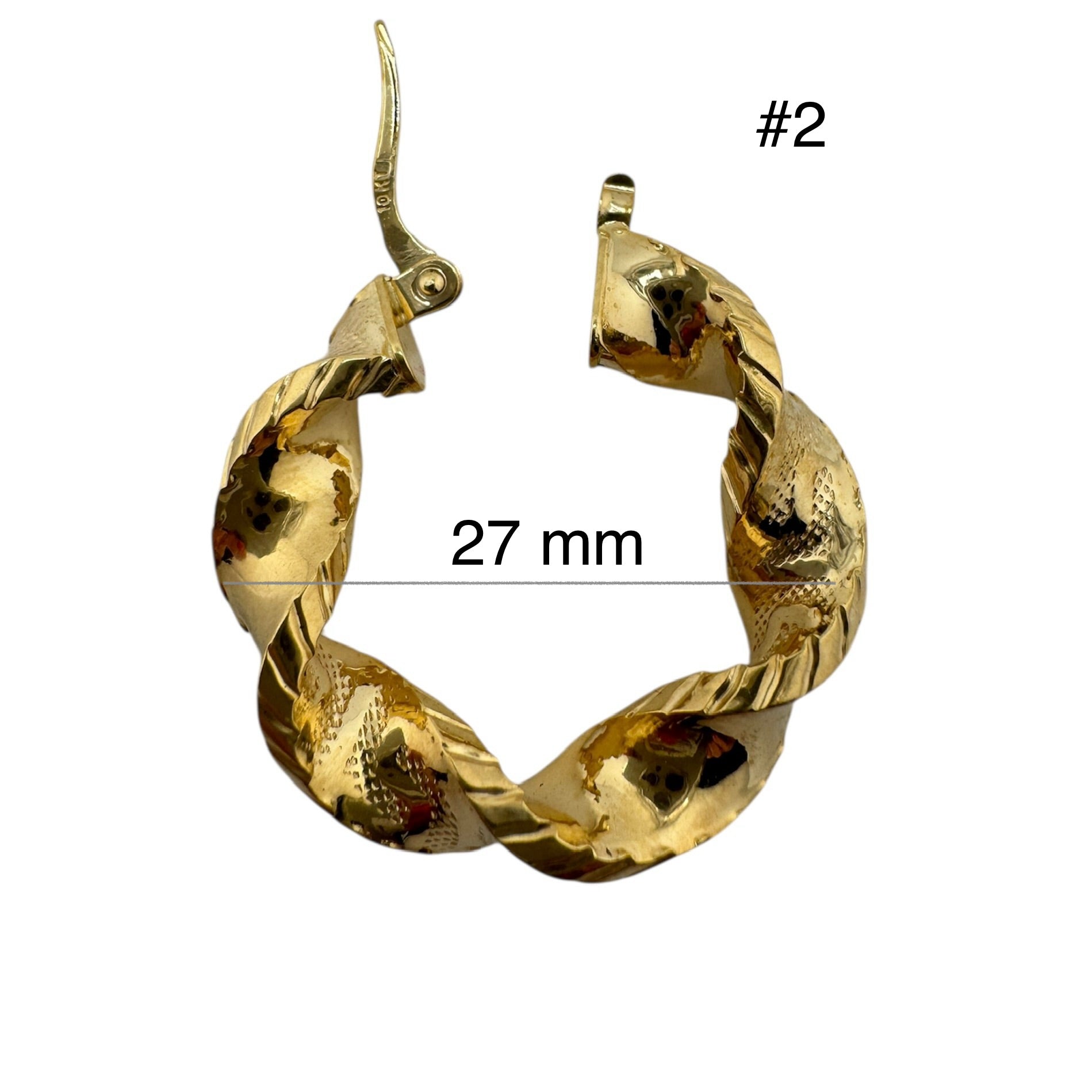 Argollas en espiral de Oro 10K – Grosor 6 mm