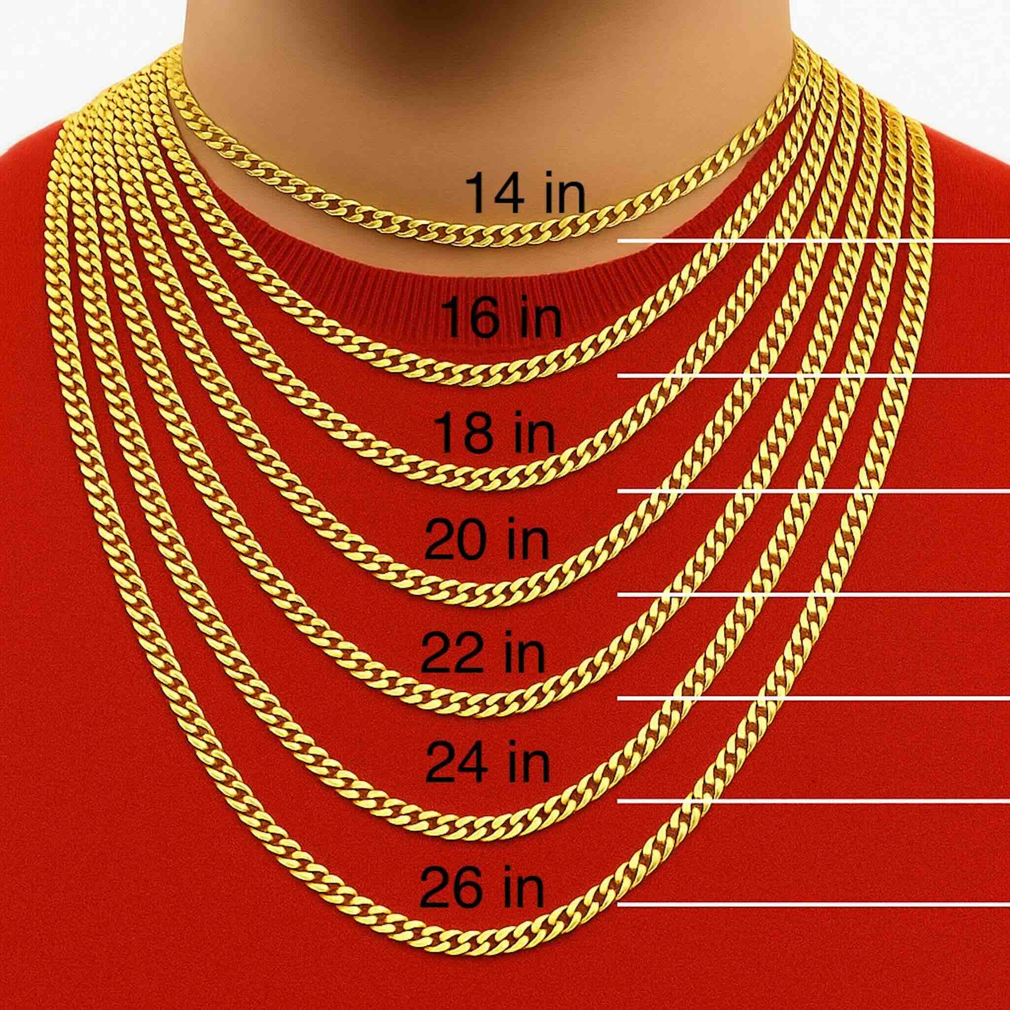 Cadena cubana italiana 2.5 mm oro 14k