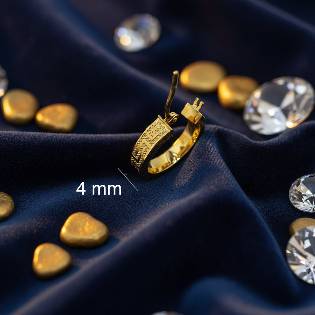 Argollas meandro de Oro 14K 4 mm