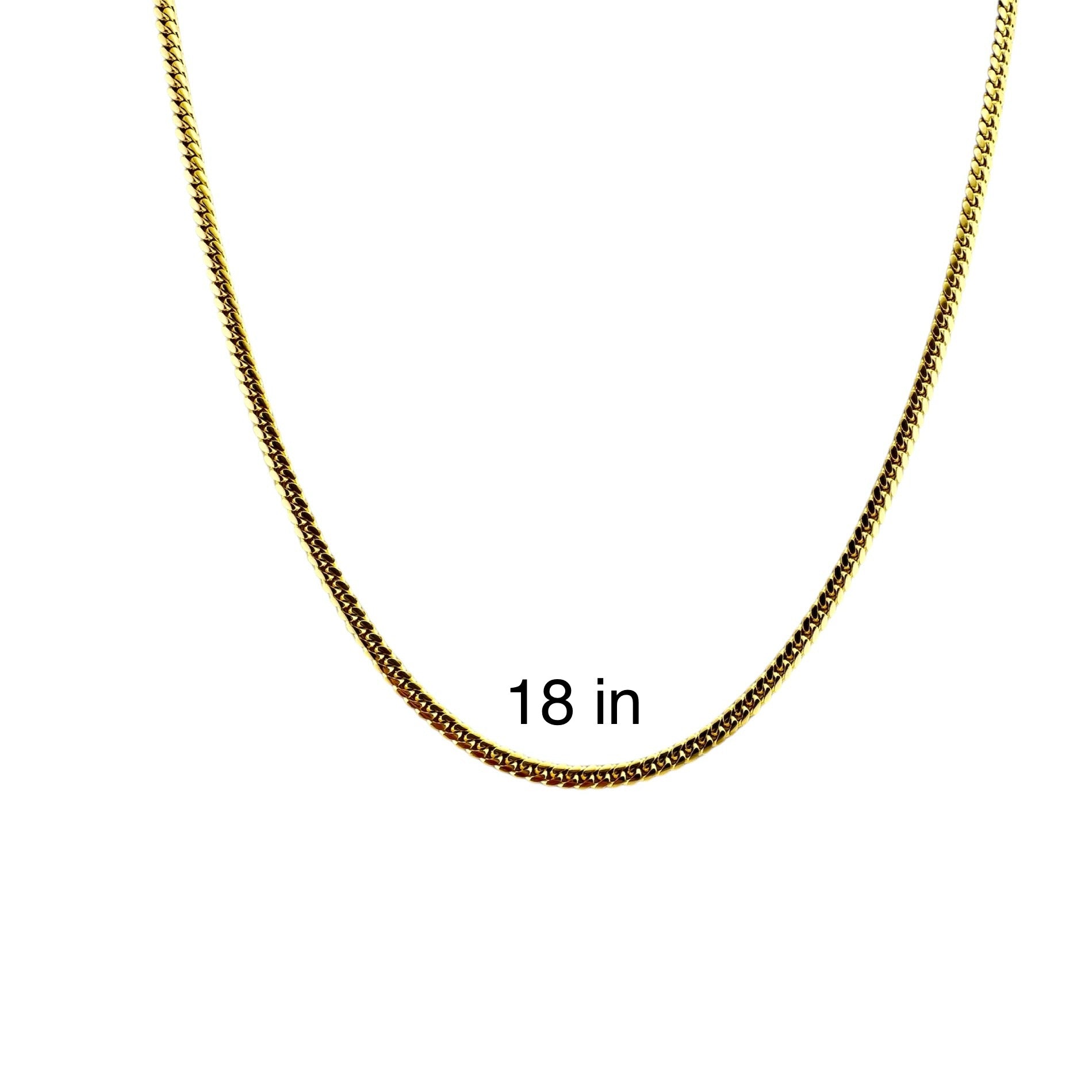 Cadena Cubana Miami 3 mm Oro 14K