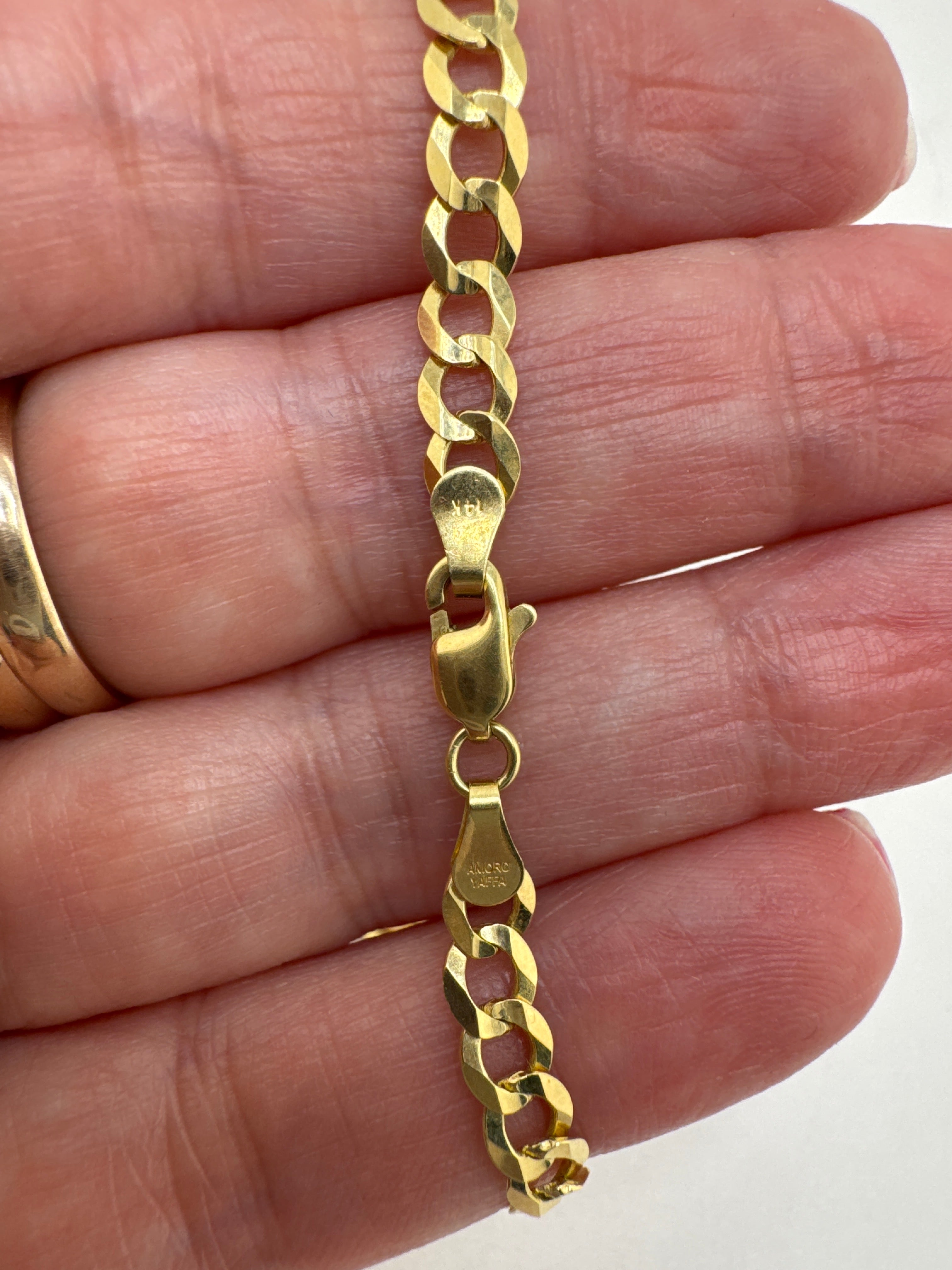 Pulsera Cadena Cubana Italiana en Oro 14K 4.7 mm