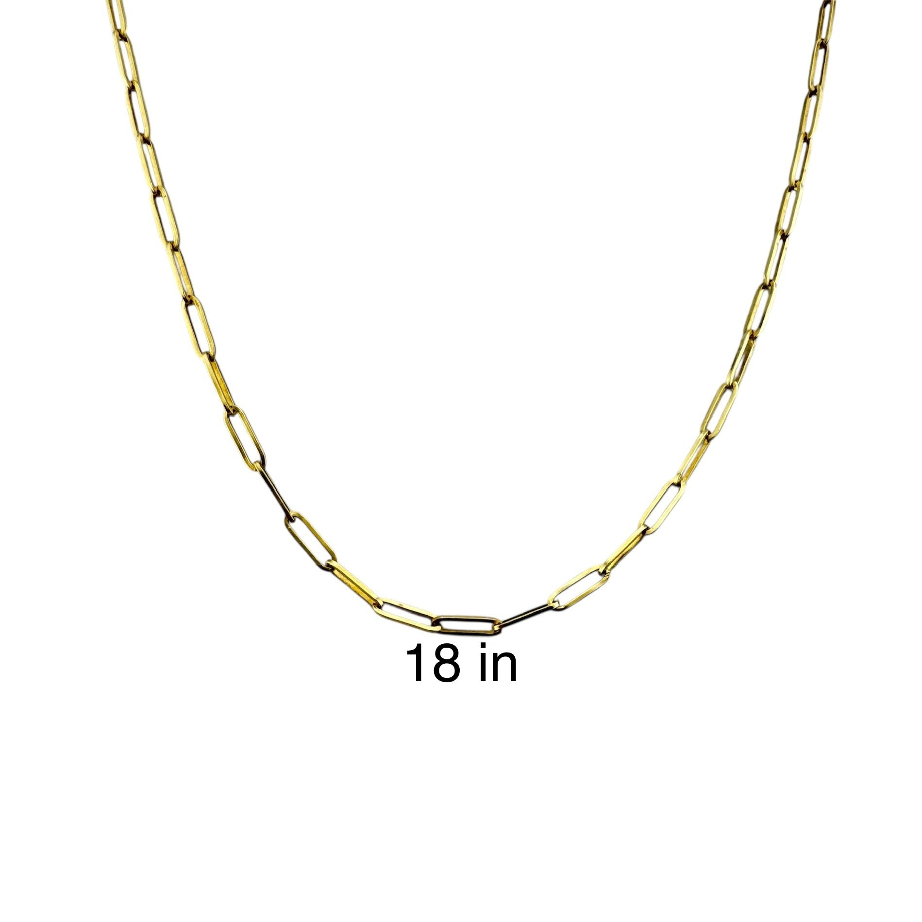 Cadena clip de papel 3 mm Oro 14K