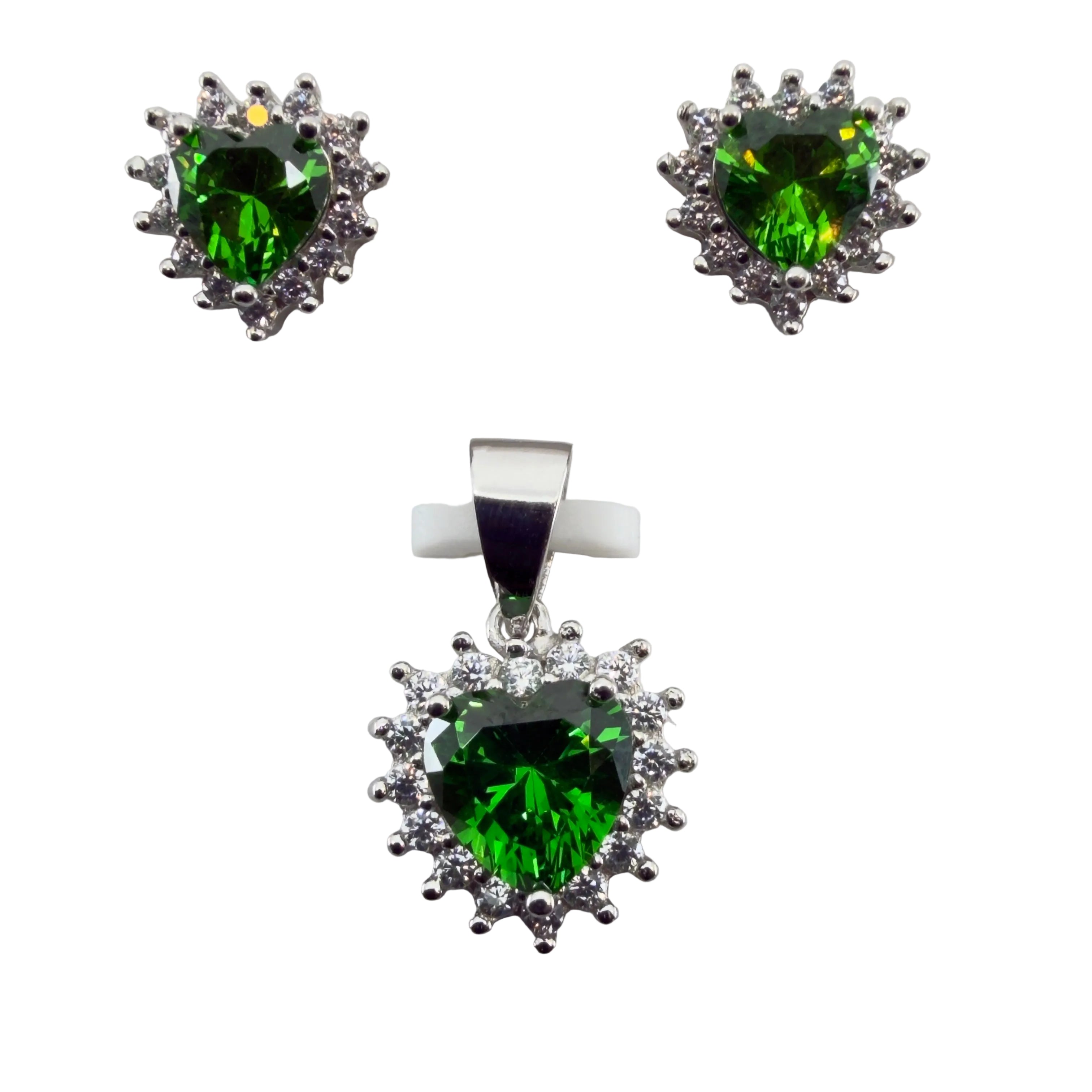 Set de Aretes y Dije en Plata 925