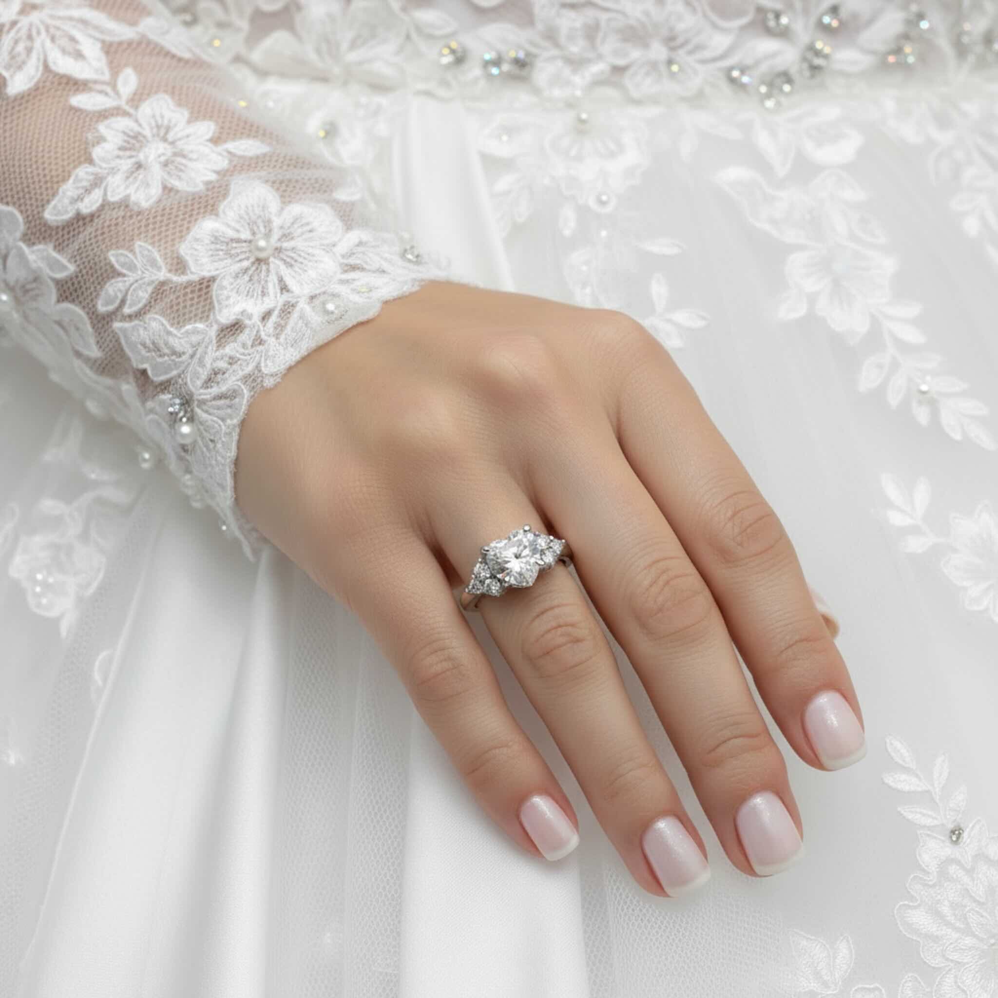 Anillo de compromiso corazón en Oro 10K lucido en la mano, de modelo  ideal para propuesta de compromiso. TuOro.