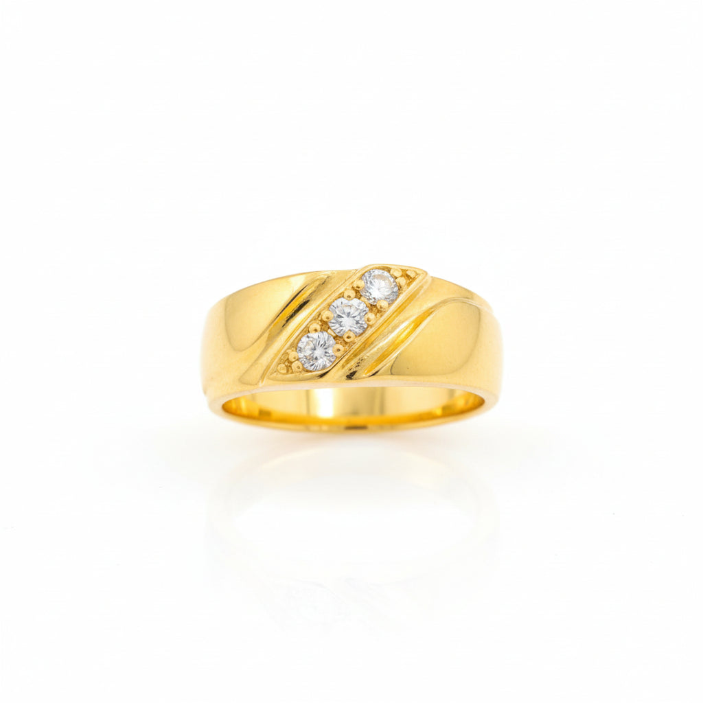 Anillo de compromiso tres piedras. - Joyería TuOro