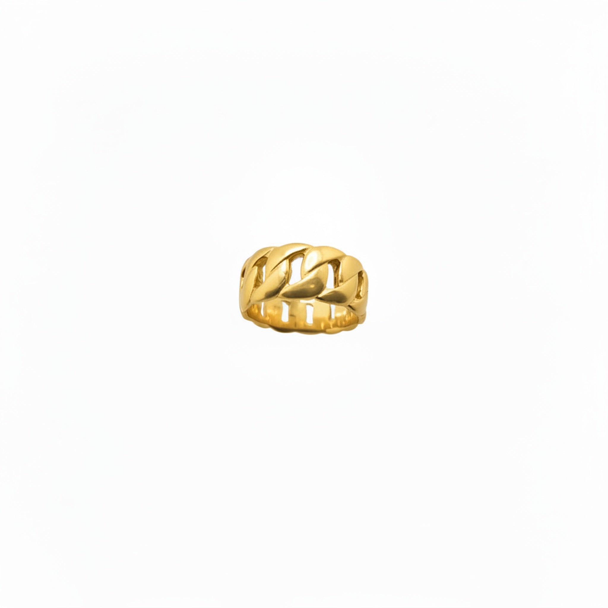 Anillo grueso de Oro 14K con diseño de cadena de eslabones gruesos — TuOro