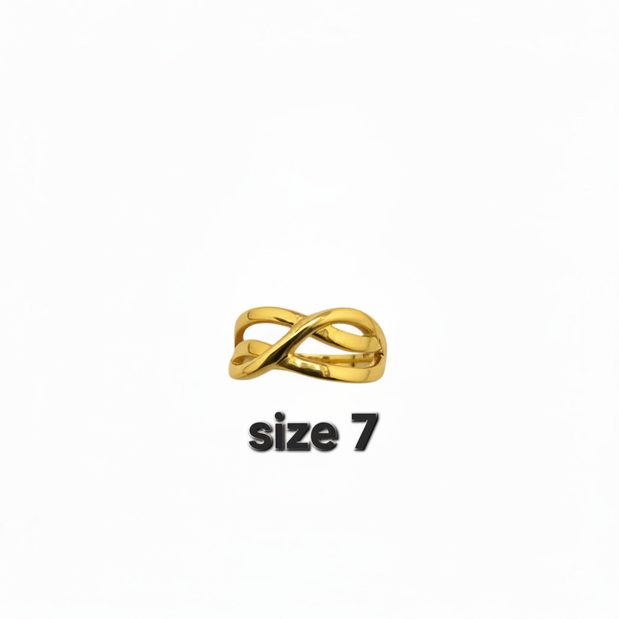 Anillo grueso de Oro 14K con diseño infinito entrelazado talla 7 — TuOro