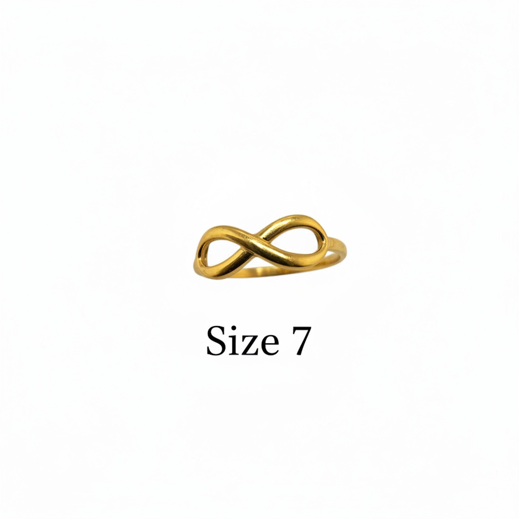 Anillo fino en Oro 14K con diseño infinito clásico en talla 7, parte de la colección Anillos Finos en Oro 14K de TuOro.