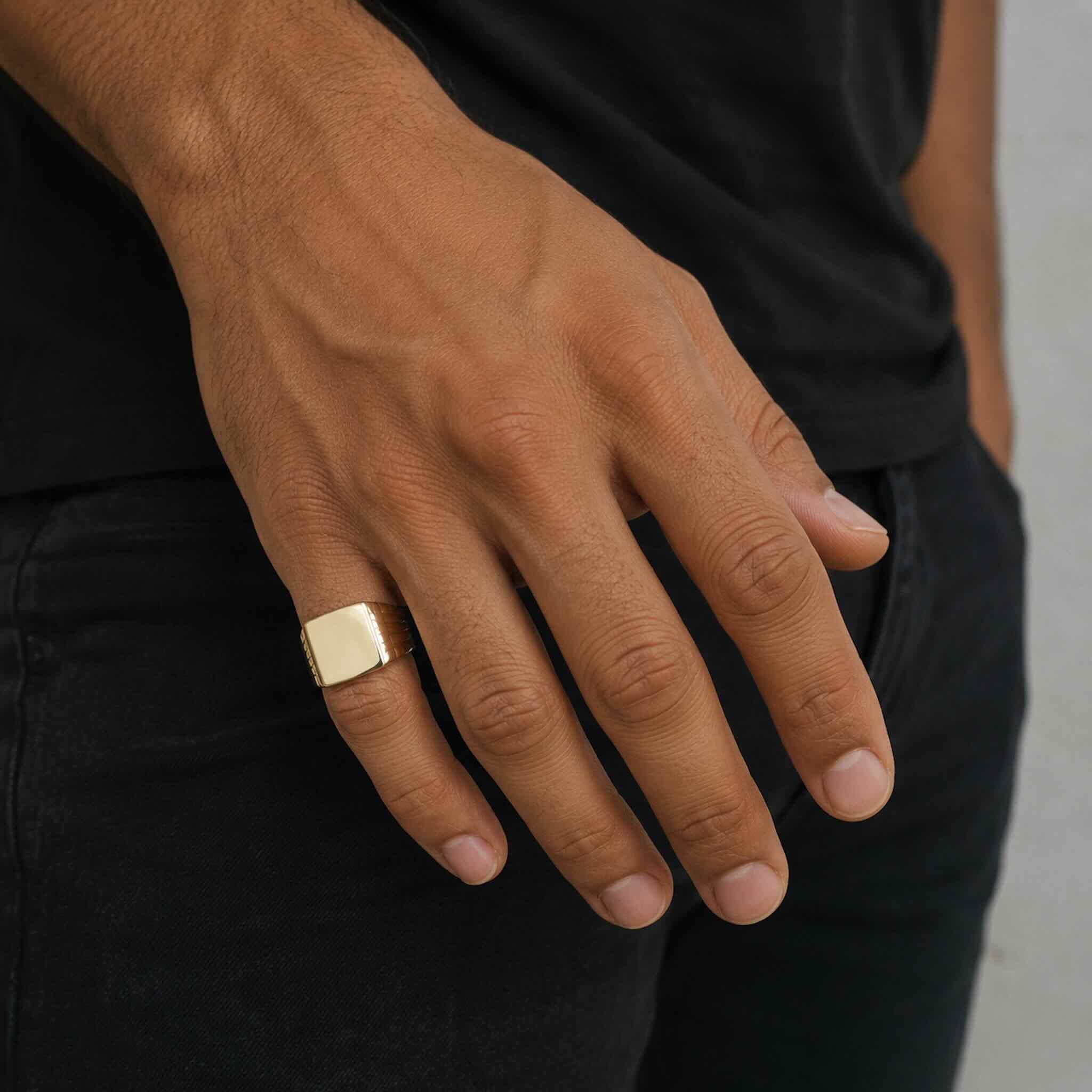 Anillo de Sello para Meñique en Oro 10K