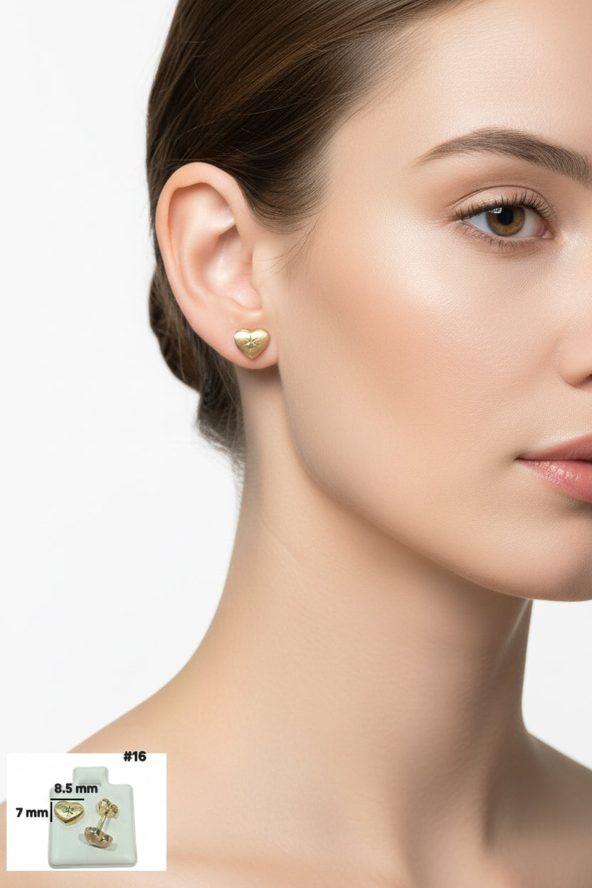 Aretes pequeños con circonia redonda de 3.7 mm y cierre mariposa en Oro 14K TuOro