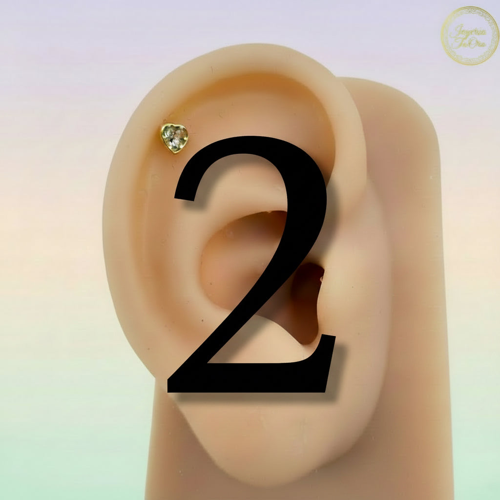Arete pequeño de oro 14K con diseño de corazón y circonia brillante, joyería fina para uso diario o regalo especial, TuOro.

