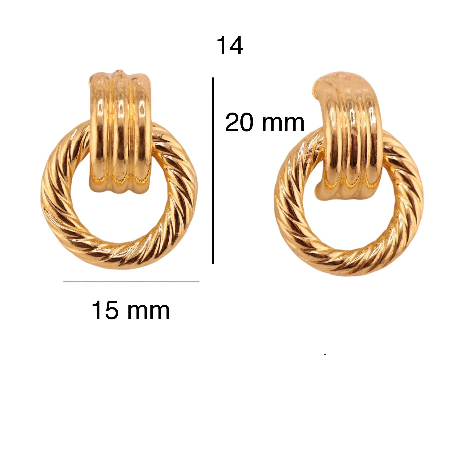 Aretes pegados - Joyería TuOro