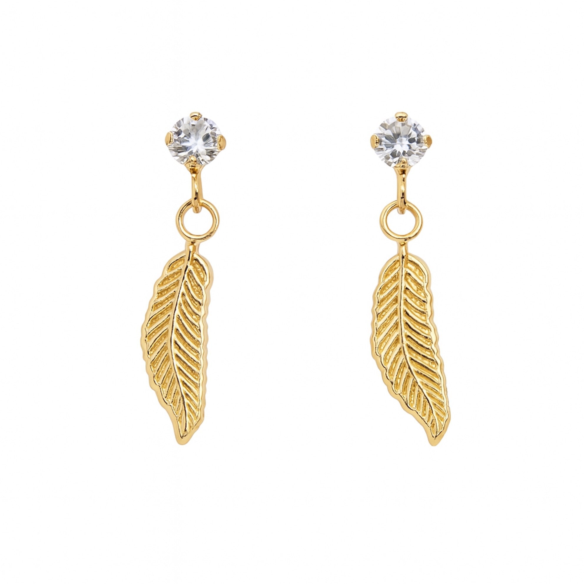 Aretes pegados con colgante - Joyería TuOro