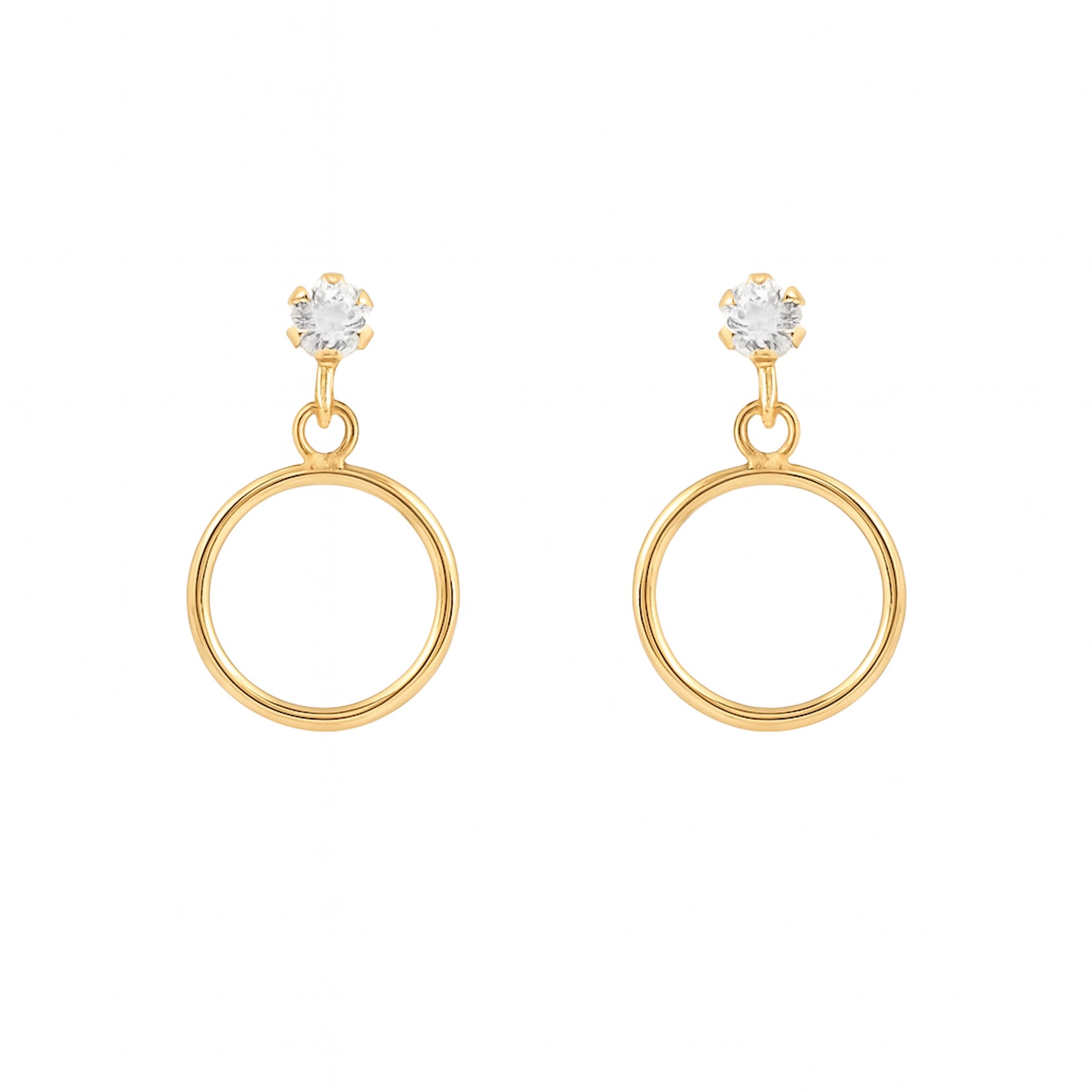 Aretes pegados con colgante - Joyería TuOro