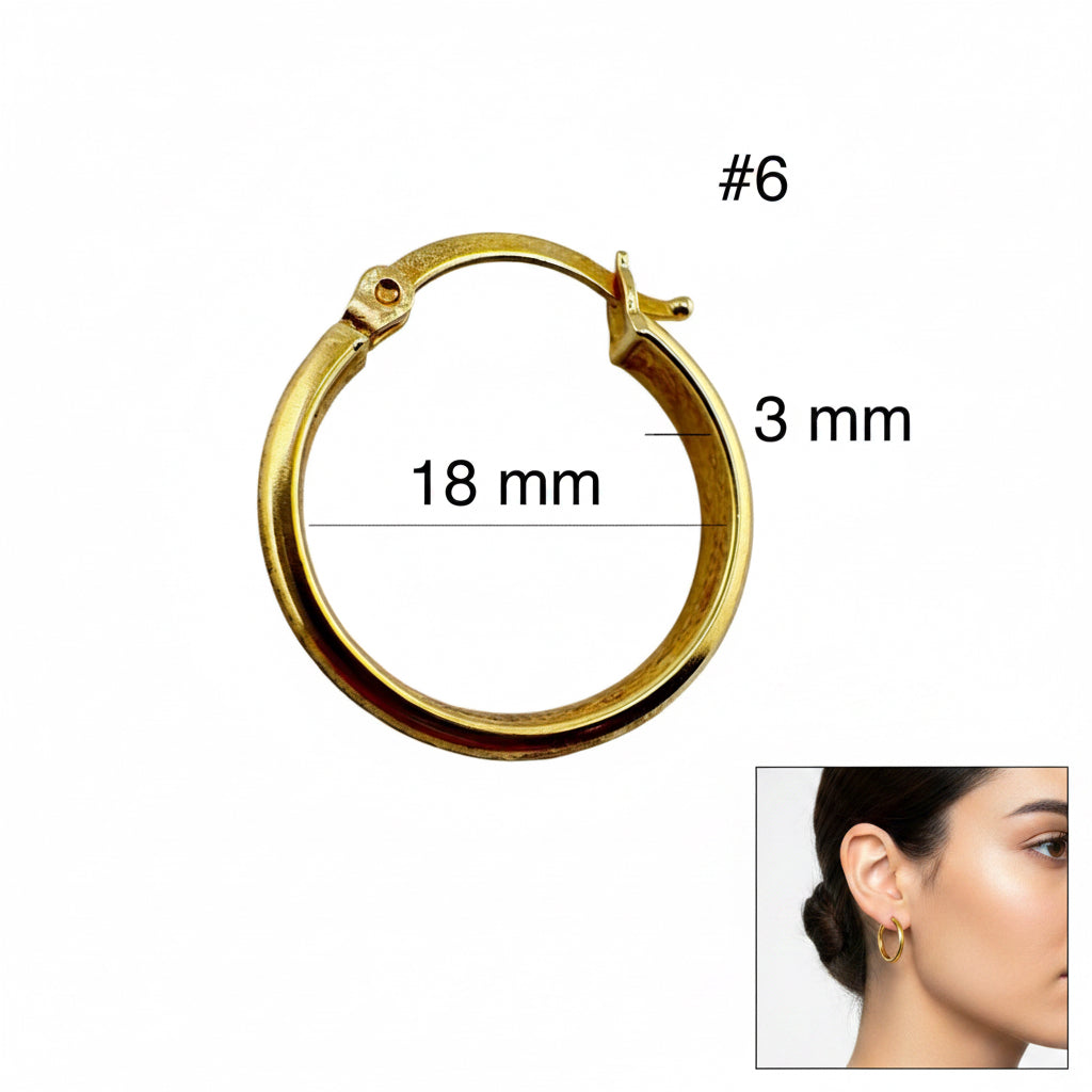 Argolla en oro 14K con diseño meandro pequeña, medida 3 x 18 mm, un estilo clásico y elegante para uso diario, TuOro.