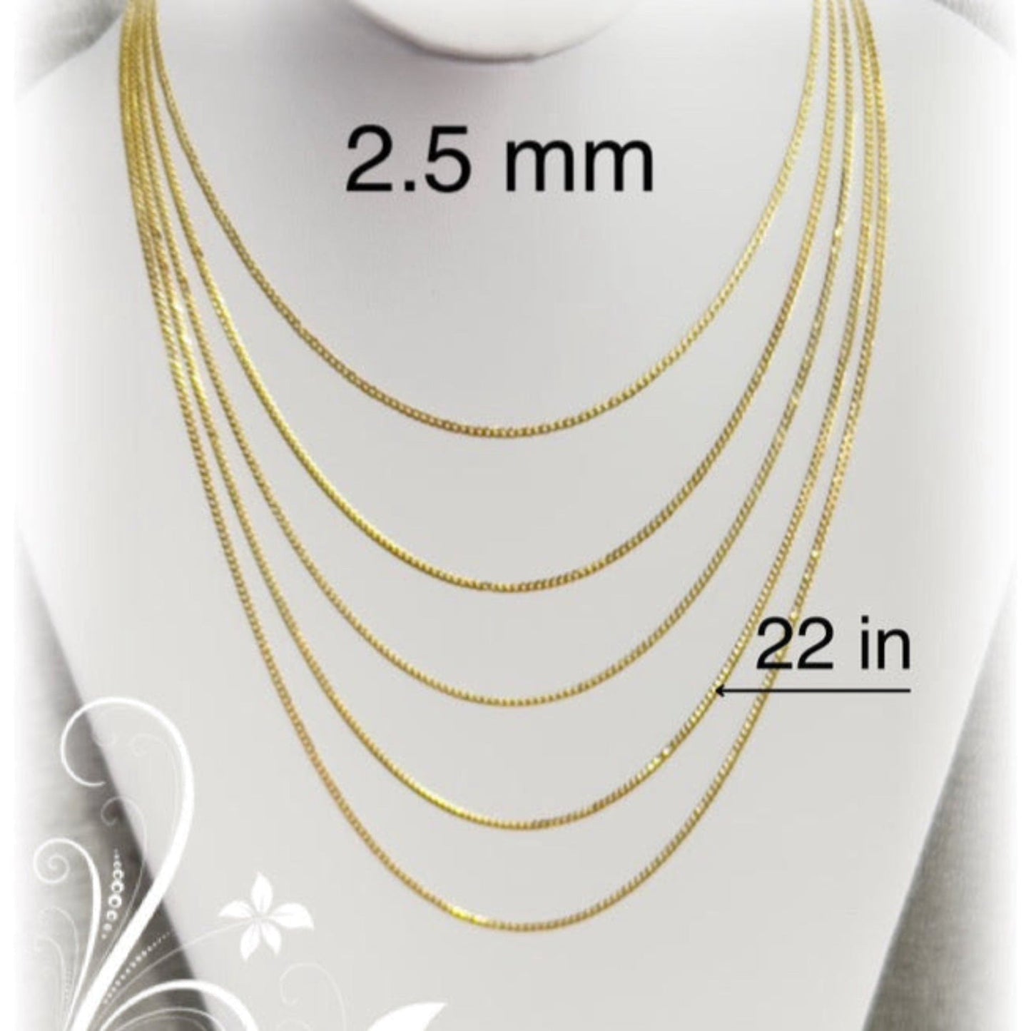 Cadena cubana italiana 2.5mm - Joyería TuOro