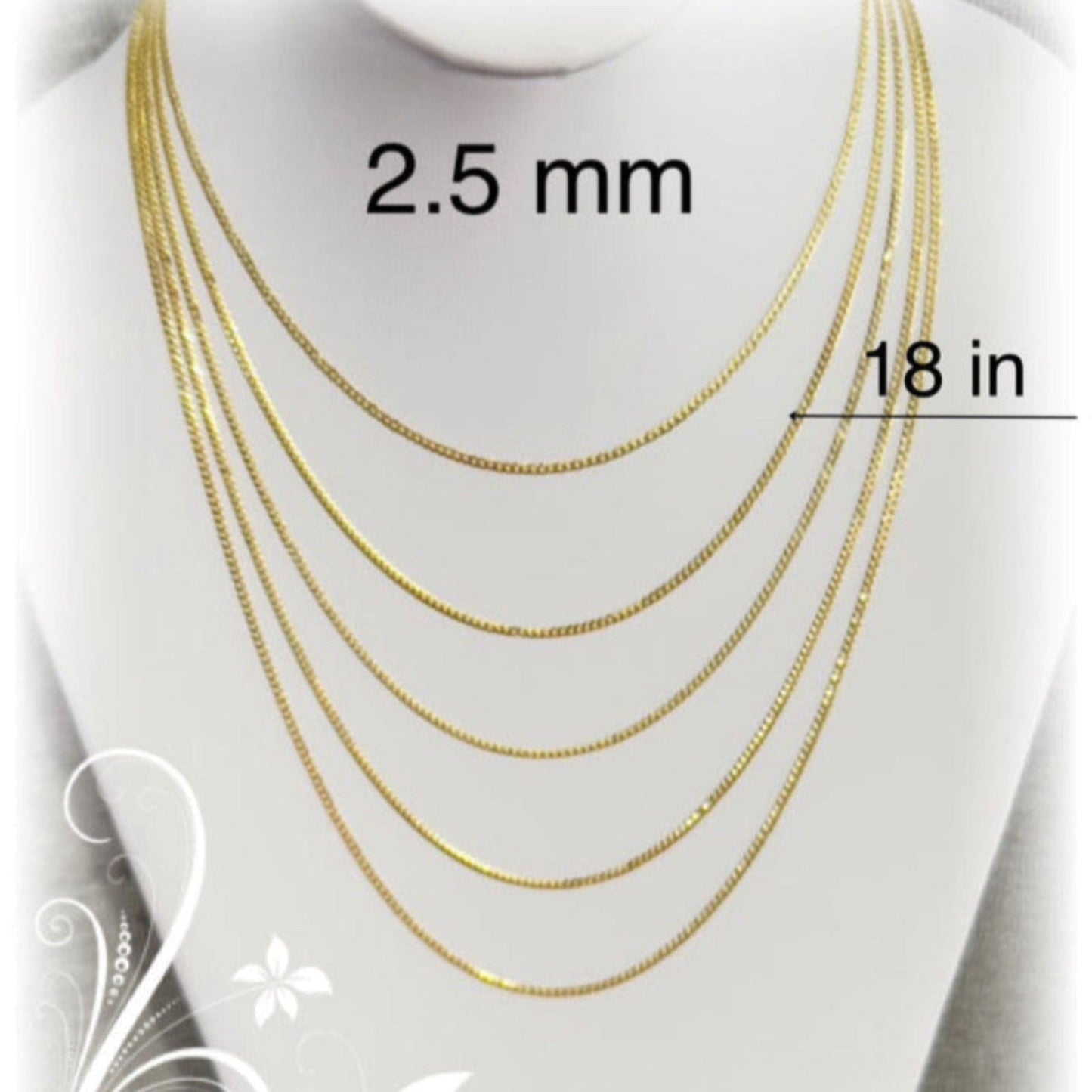 Cadena cubana italiana 2.5mm - Joyería TuOro