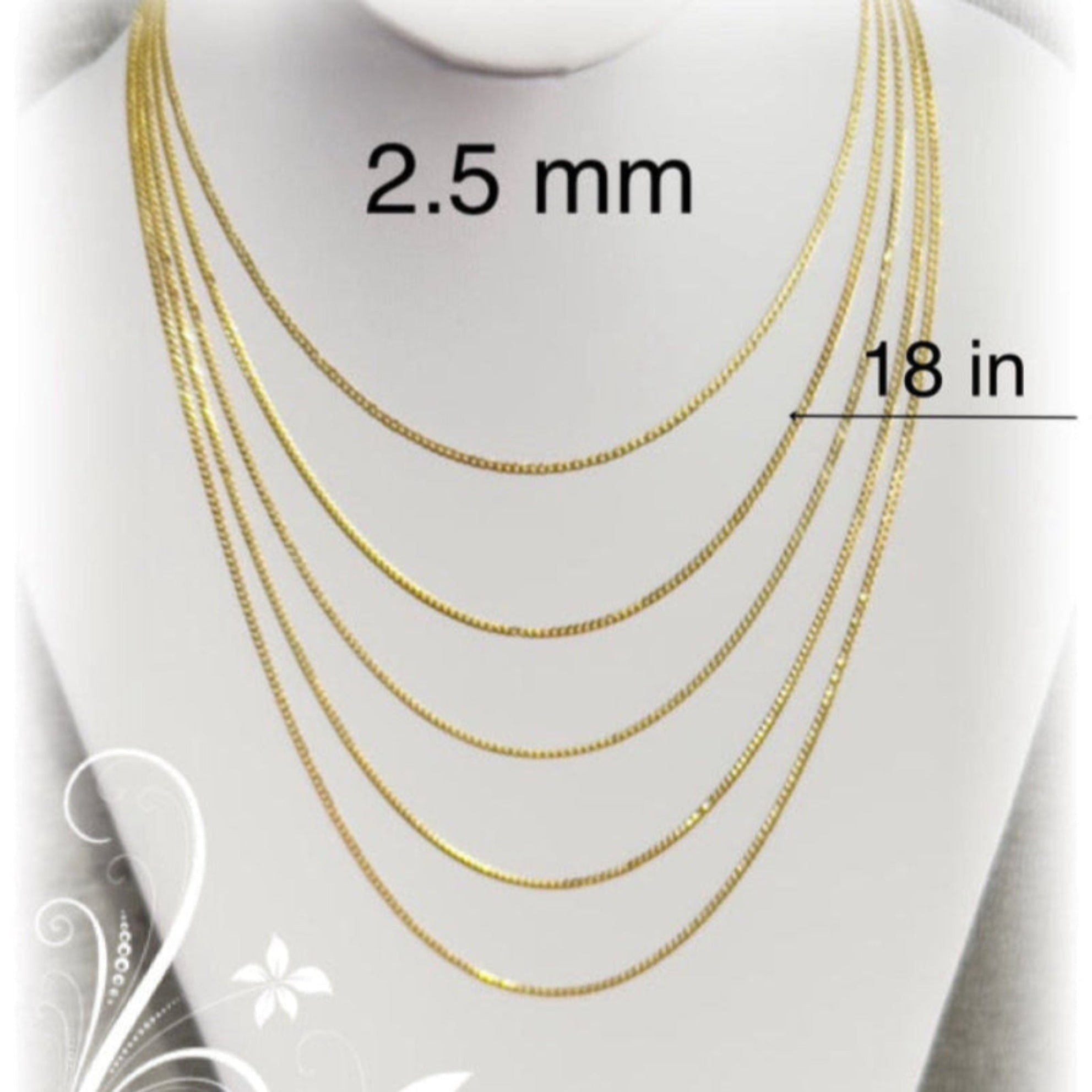 Cadena cubana italiana 2.5mm - Joyería TuOro