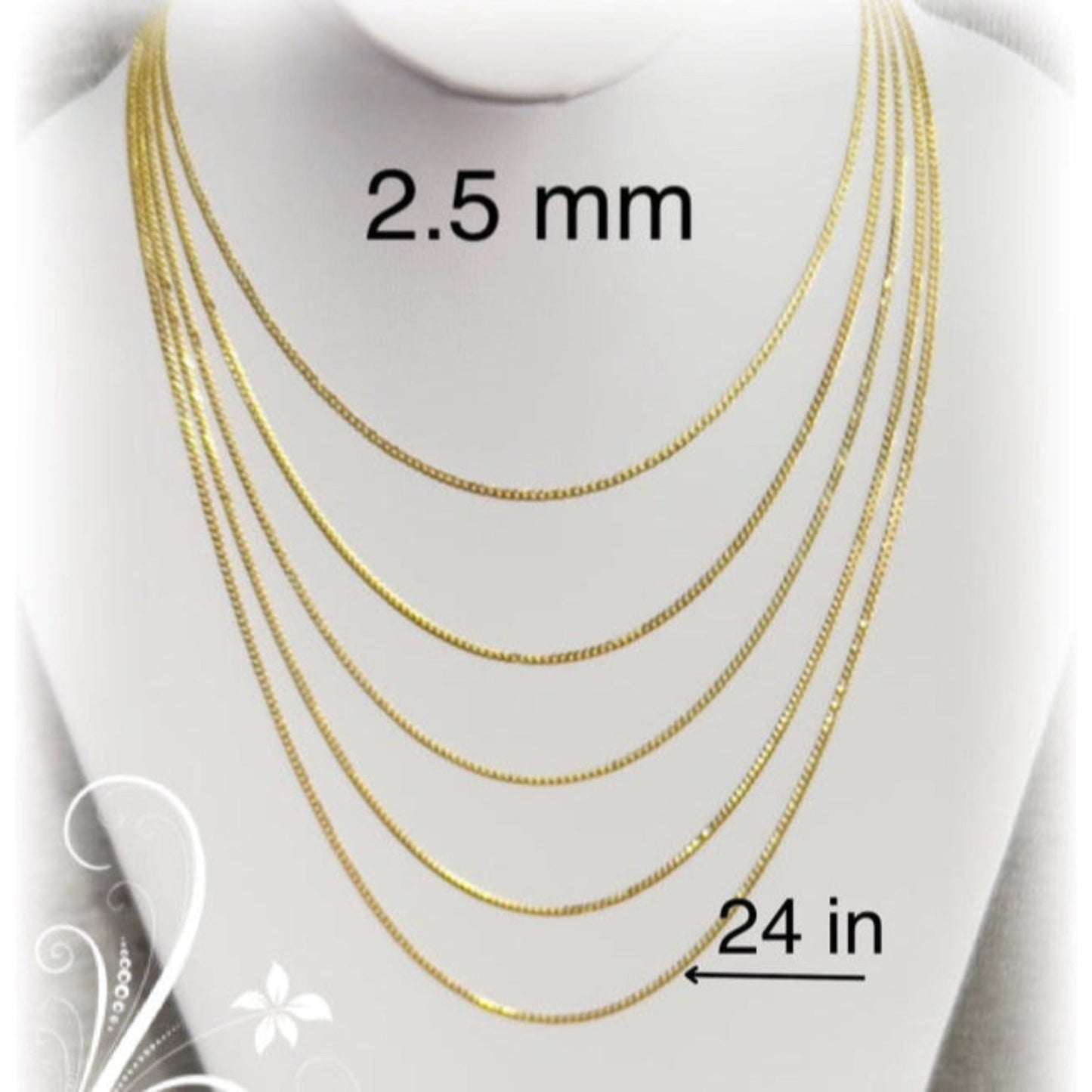 Cadena cubana italiana 2.5mm - Joyería TuOro
