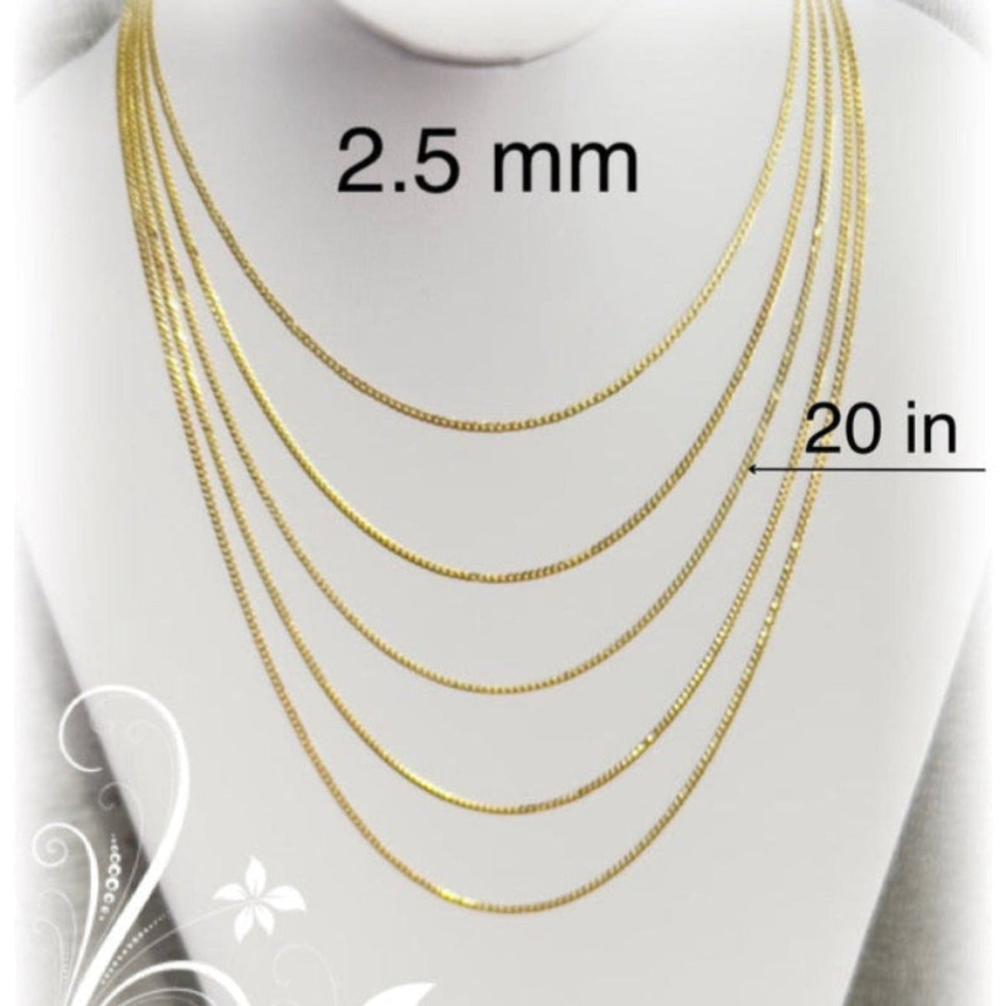 Cadena cubana italiana 2.5mm - Joyería TuOro