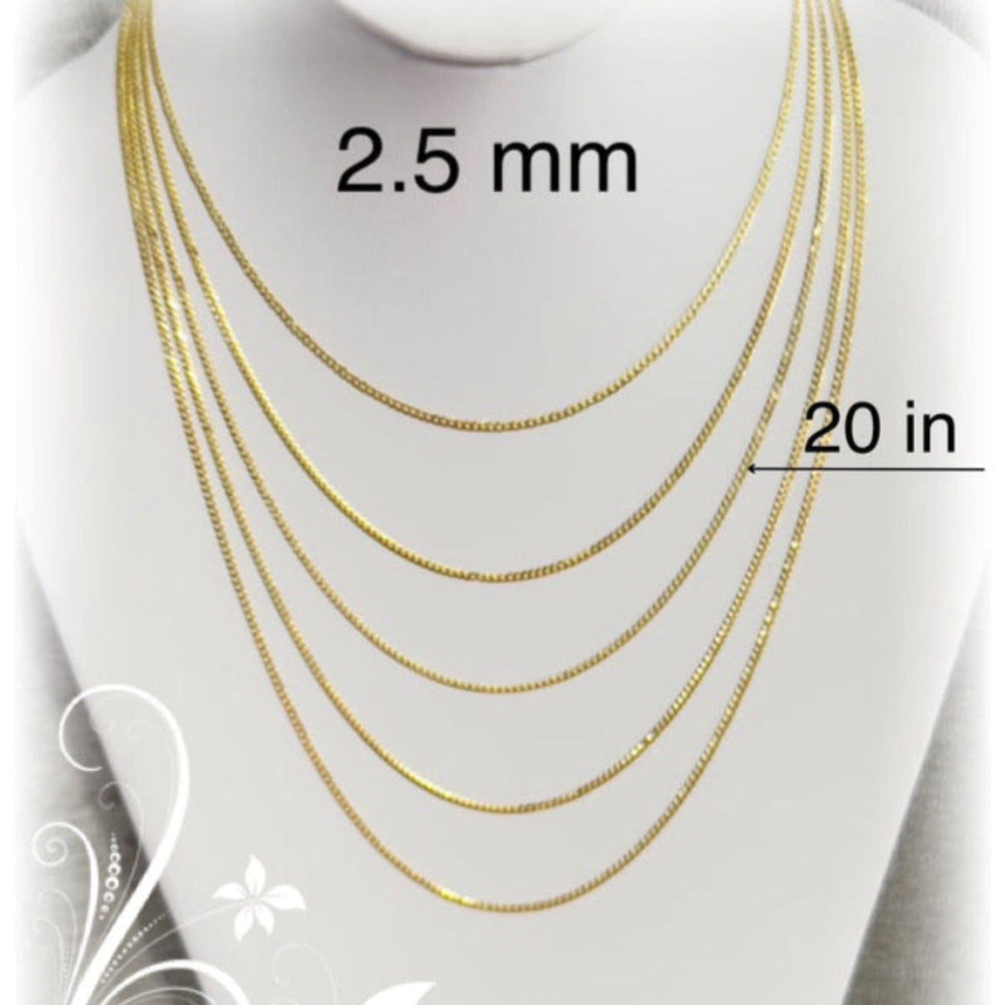 Cadena cubana italiana 2.5mm - Joyería TuOro