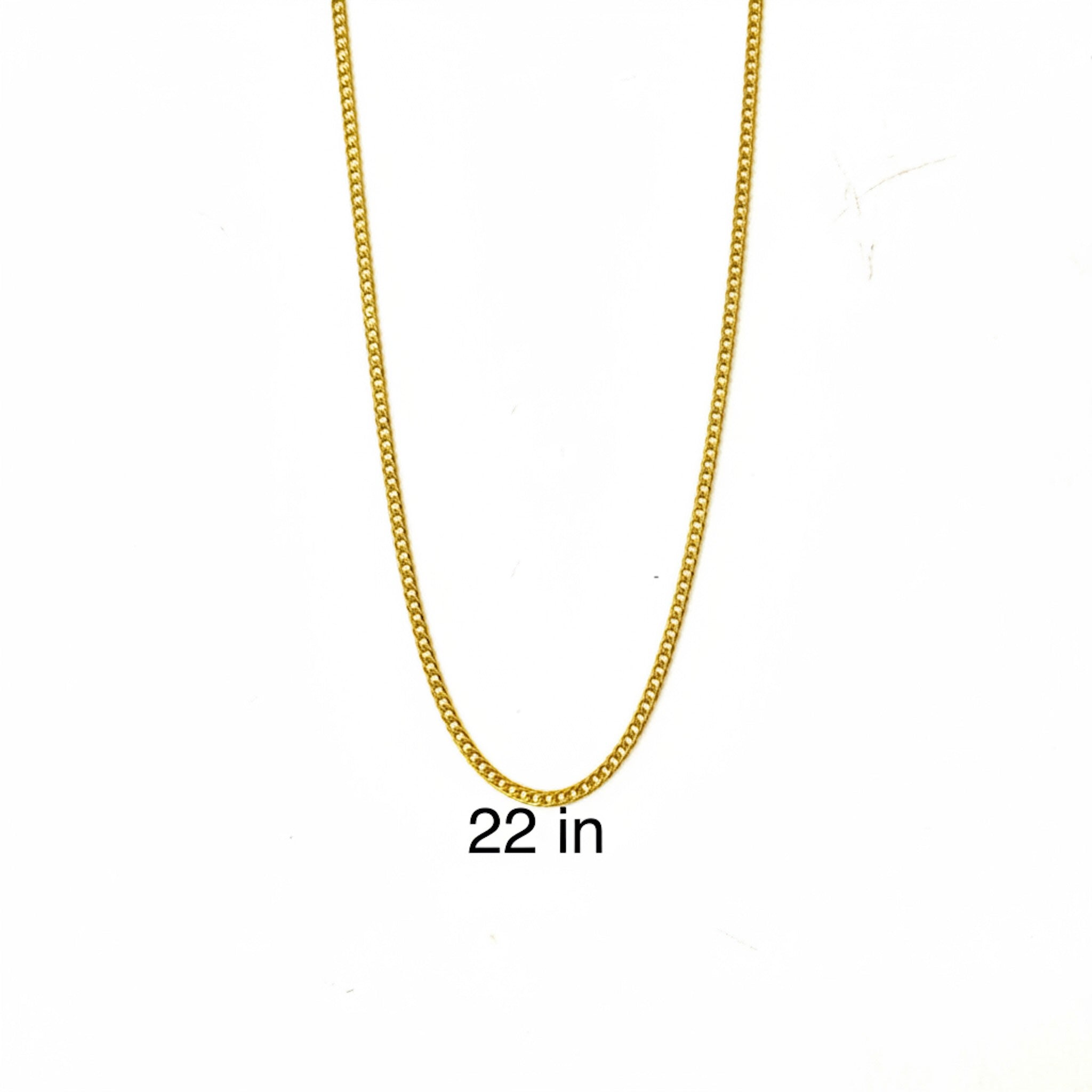 Cadena cubana italiana de 3.7 mm en Oro amarillo 14K con largo de 22 pulgadas, TuOro.