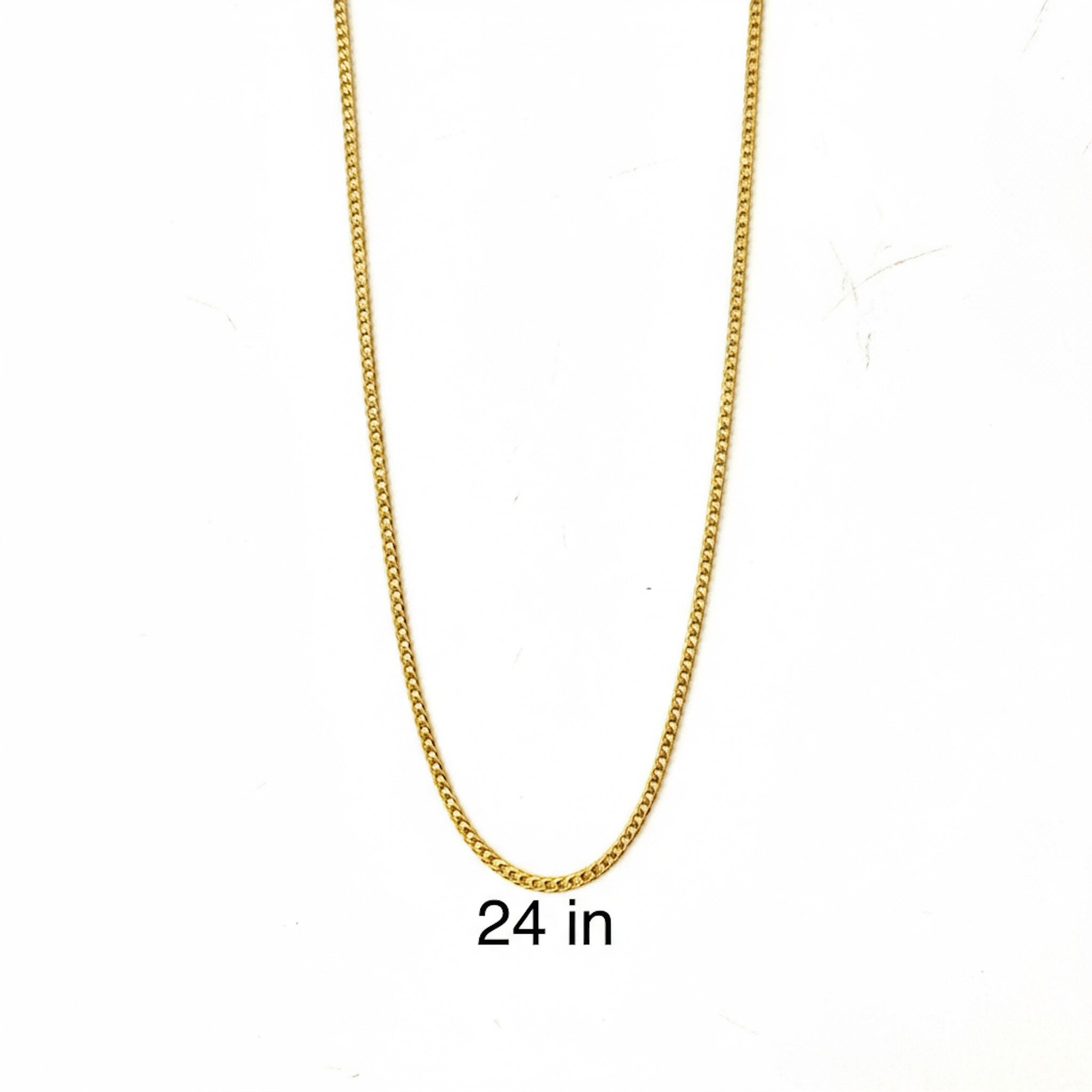 Cadena cubana italiana de 3.7 mm en Oro amarillo 14K con largo de 24 pulgadas, TuOro.