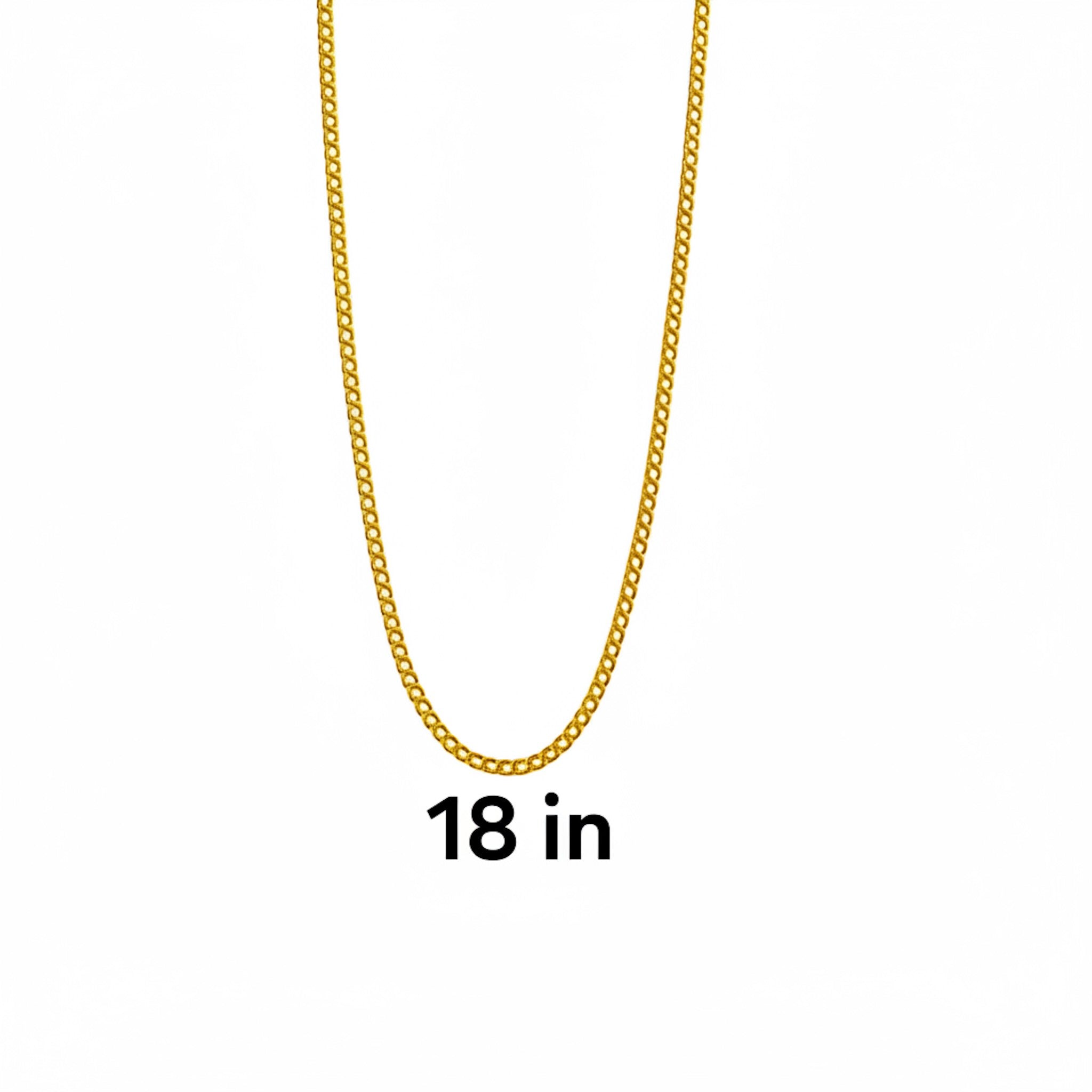 Cadena cubana italiana de 4.7 mm en Oro amarillo 14K con largo de 18 pulgadas, TuOro.