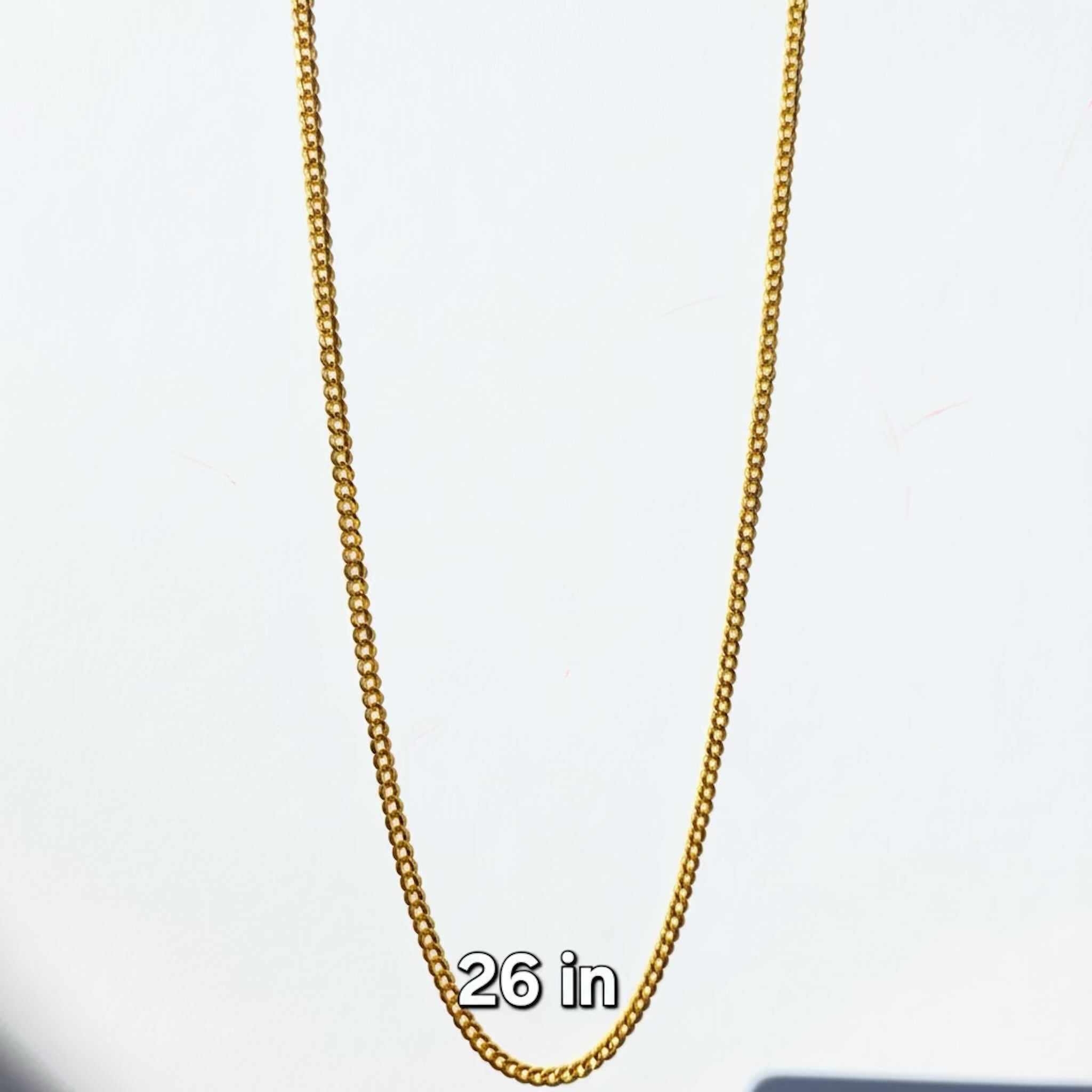 Cadena cubana italiana de 4.7 mm en Oro amarillo 14K con largo de 26 pulgadas, TuOro.