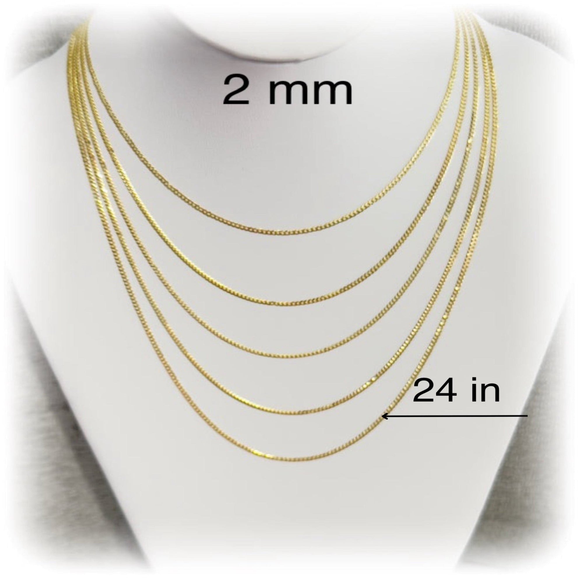 Cadena cubano italiana 2. mm - Joyería TuOro