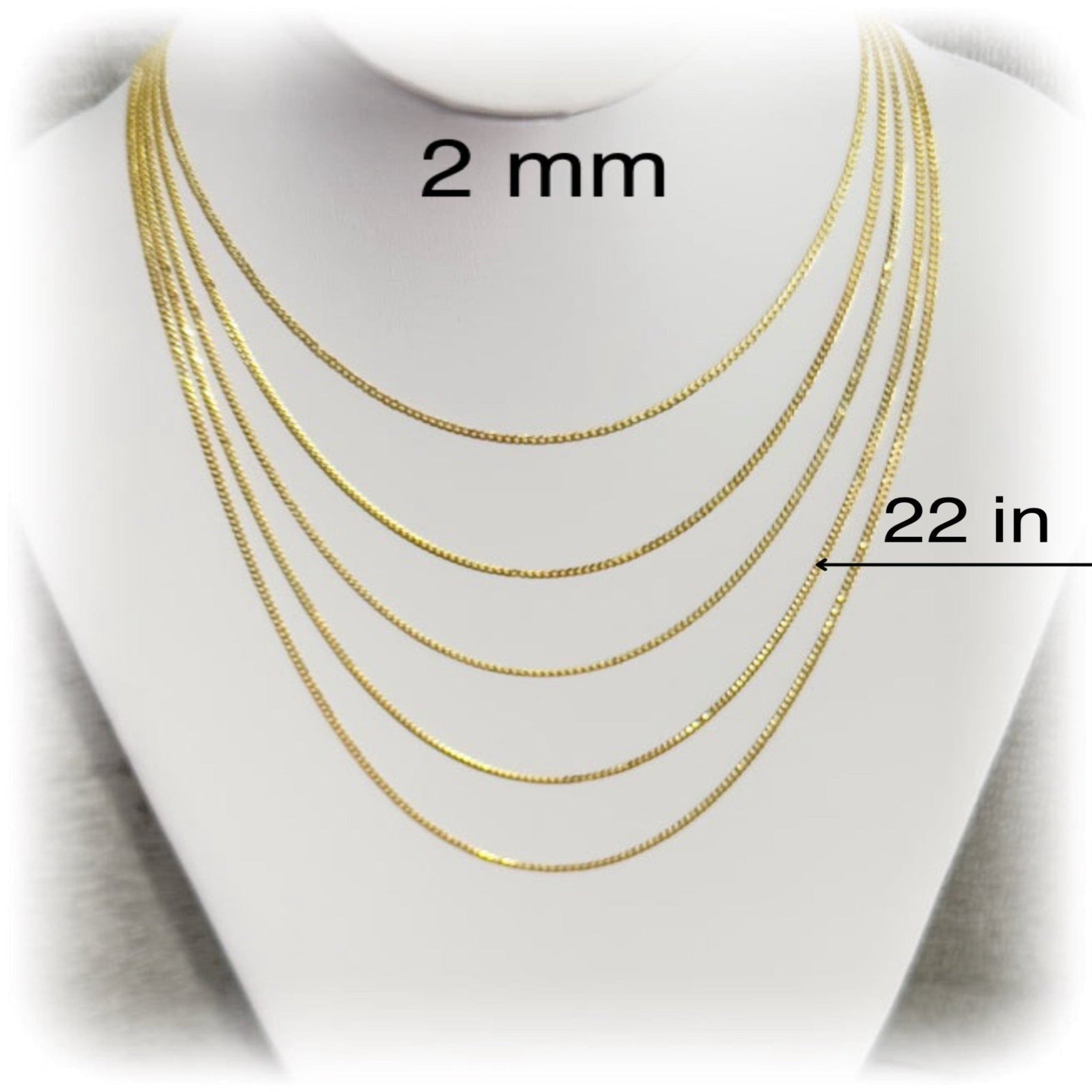 Cadena cubano italiana 2. mm - Joyería TuOro