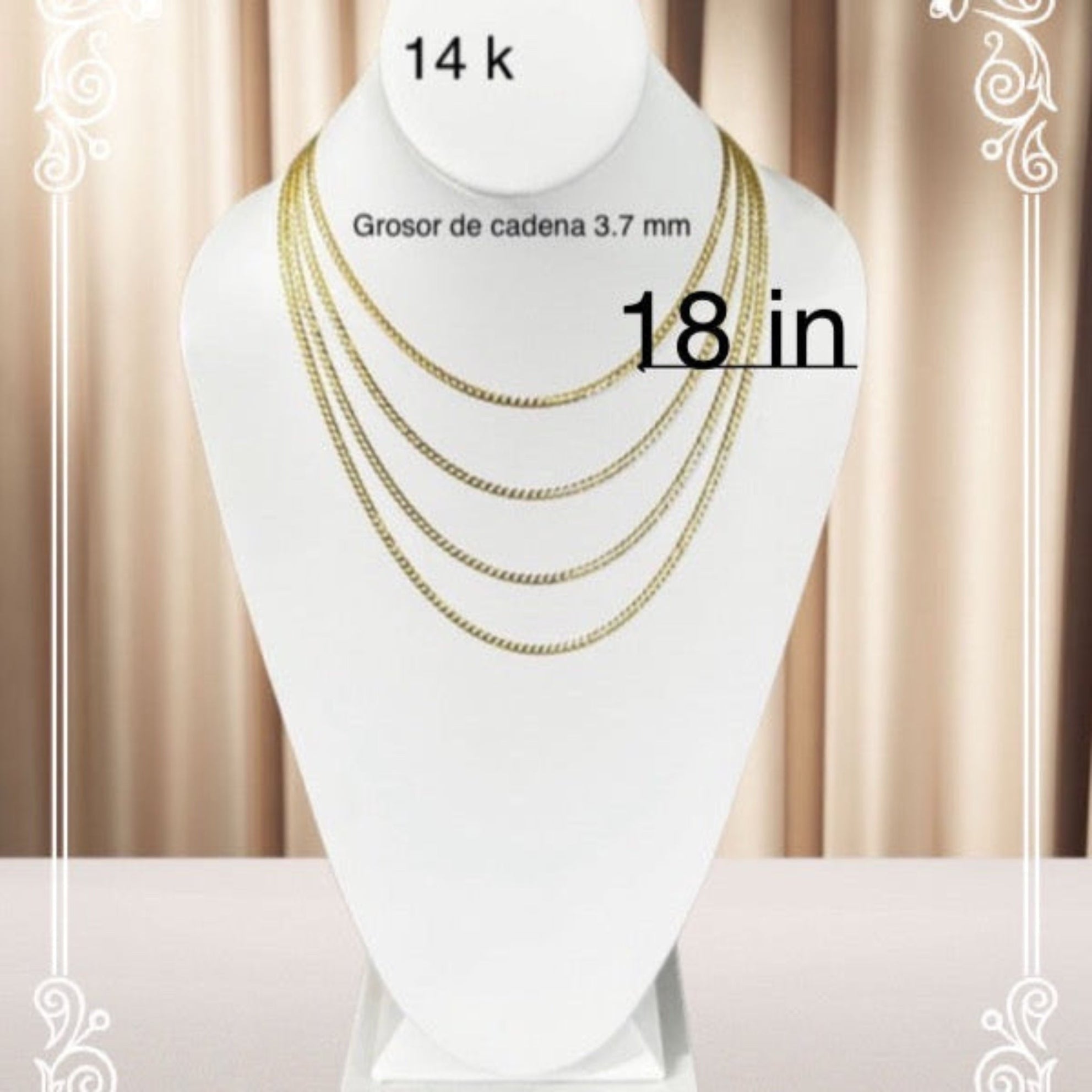 Cadena cubano italiana 3.7 mm - Joyería TuOro