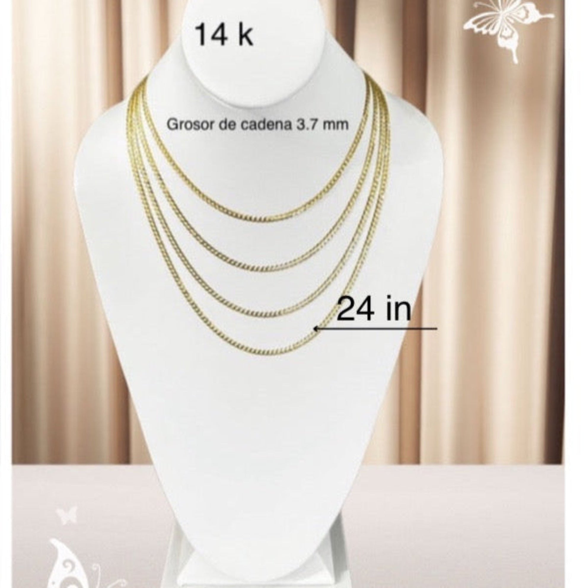 Cadena cubano italiana 3.7 mm - Joyería TuOro