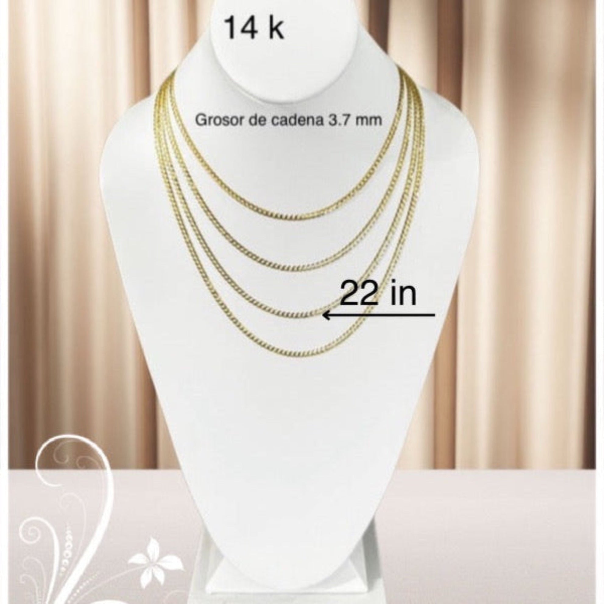 Cadena cubano italiana 3.7 mm - Joyería TuOro