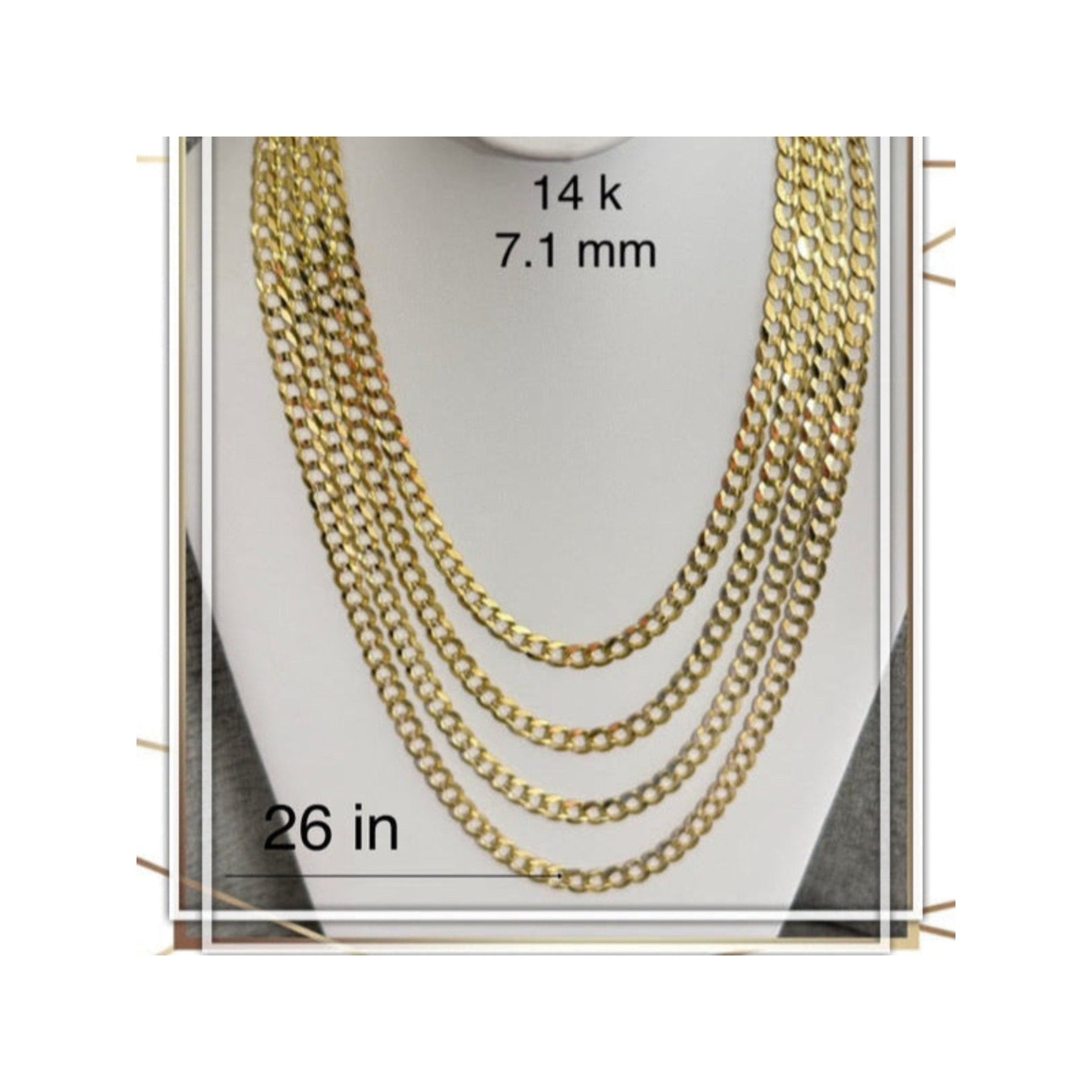 Cadena cubano italiana 7.1 mm - Joyería TuOro