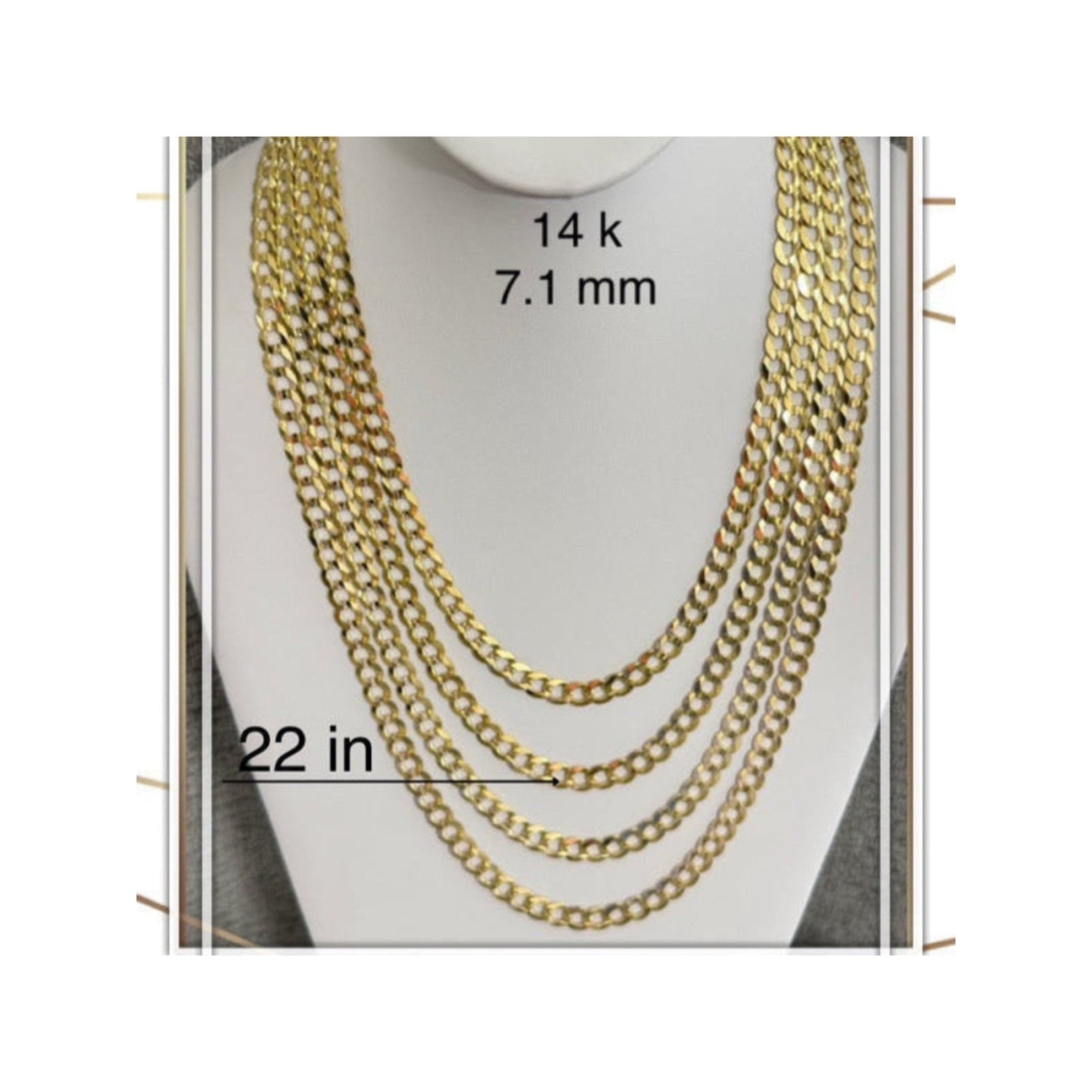 Cadena cubano italiana 7.1 mm - Joyería TuOro